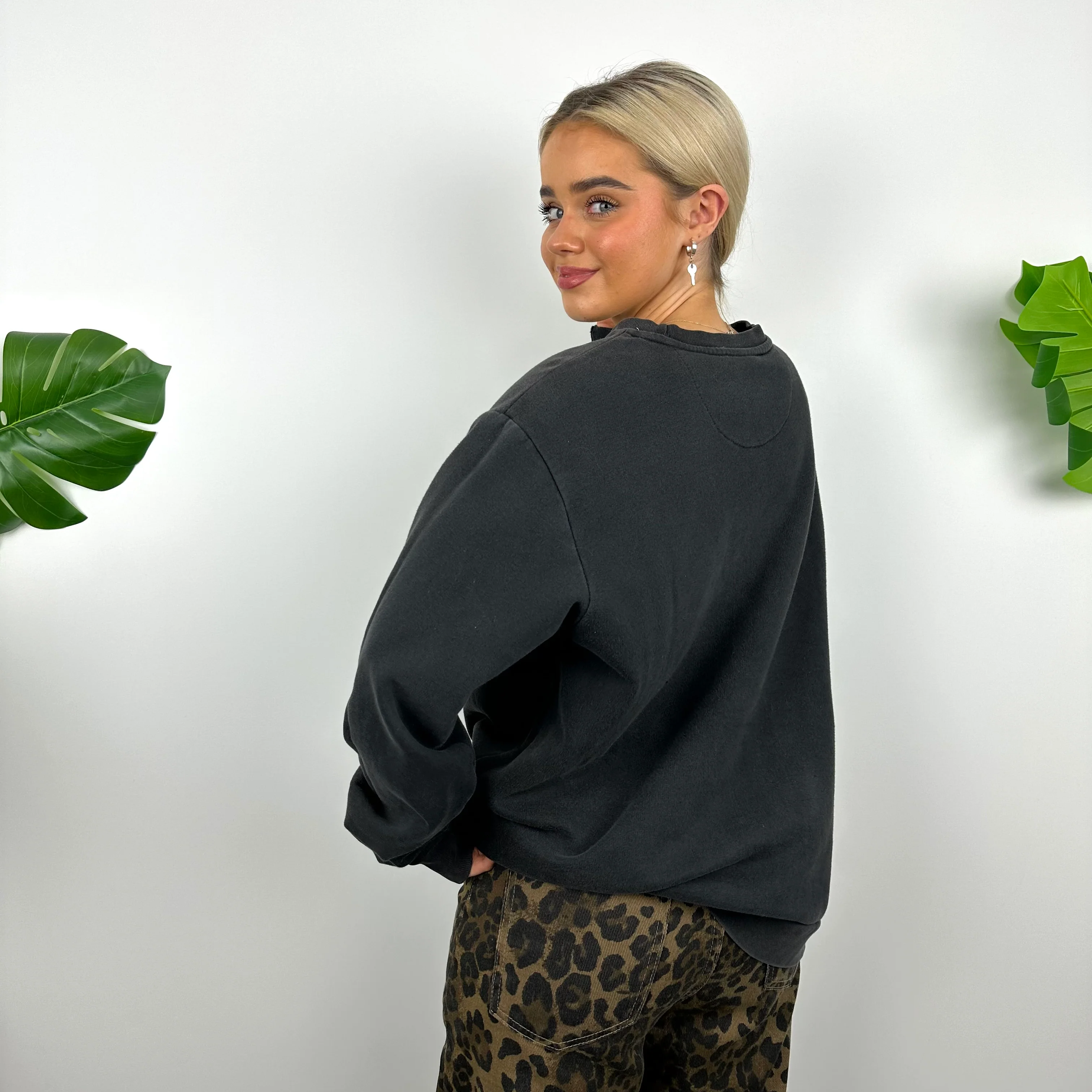 Nike Black Embroidered Spell Out Sweatshirt (L) - Image 7