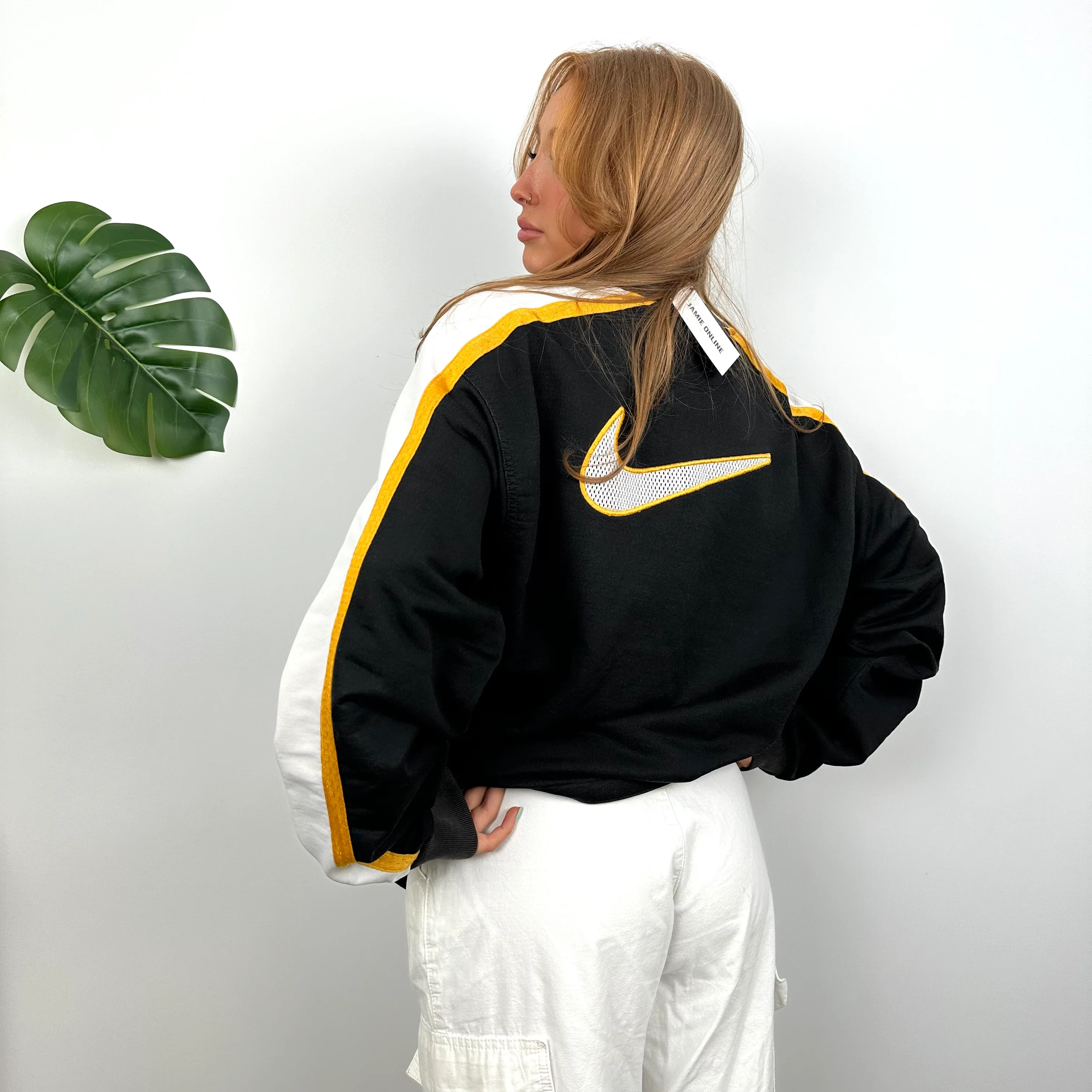 Nike Black Embroidered Spell Out Sweatshirt (XL) - Image 5