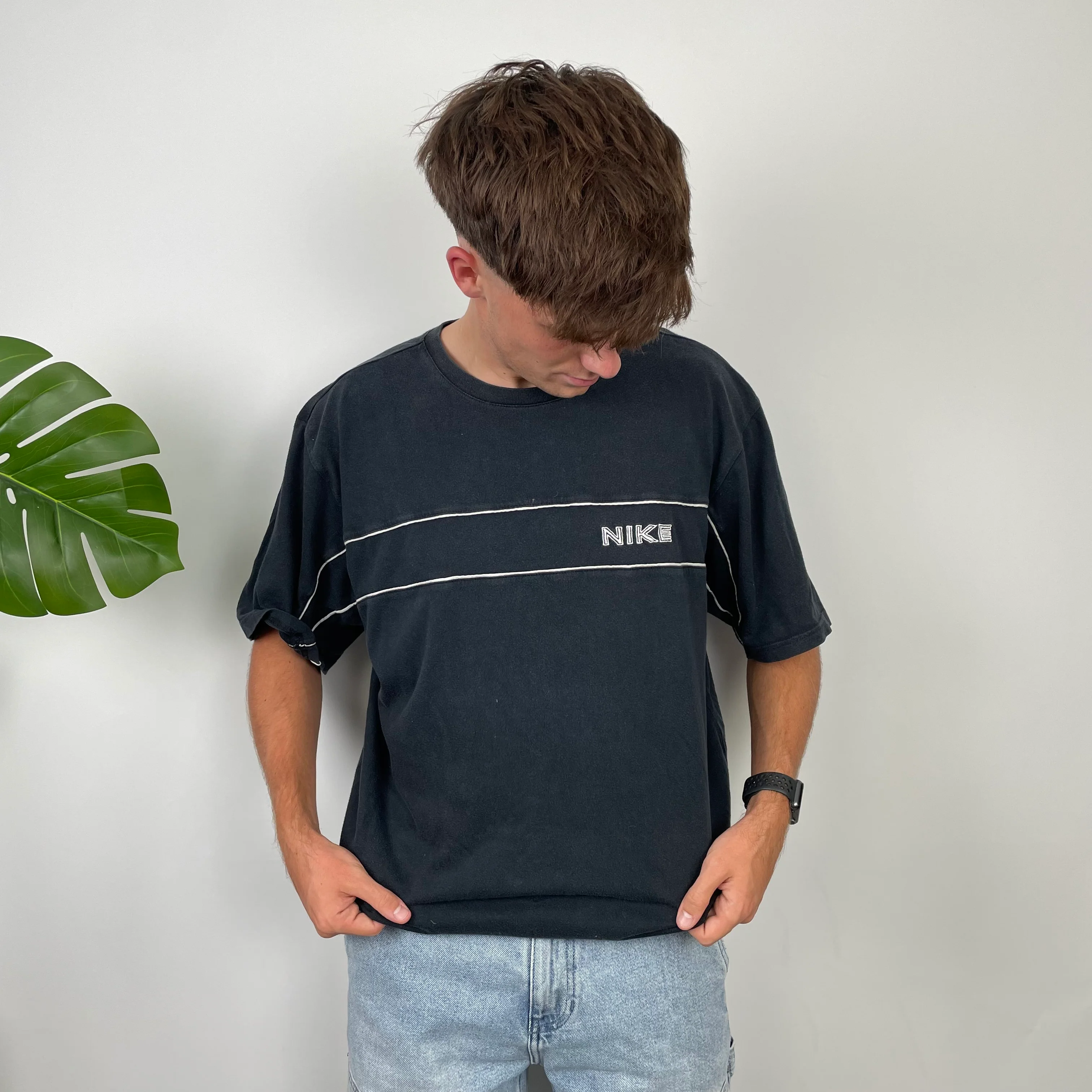 Nike Black Embroidered Spell Out T Shirt (XL) - Image 6