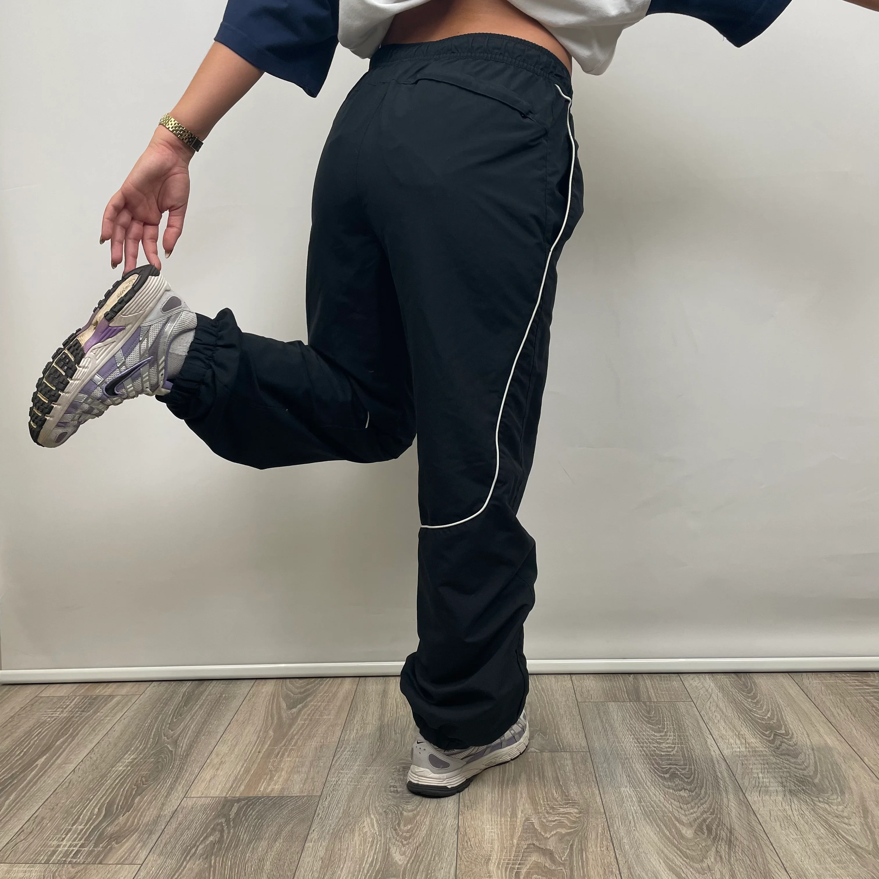 Nike Black Embroidered Spell Out Track Pants (S) - Image 6