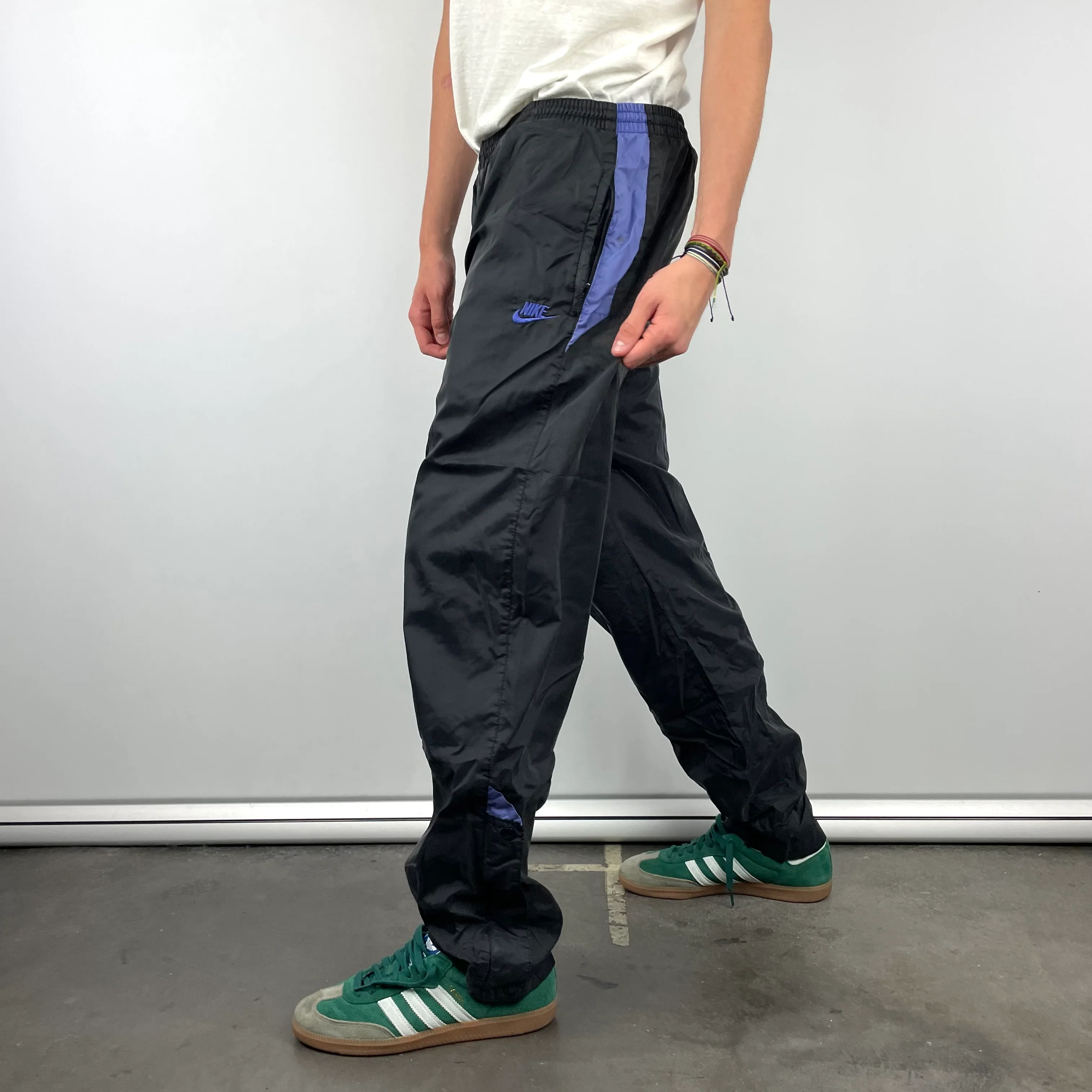 Nike Black Embroidered Spell Out Track Pants (M) - Image 2