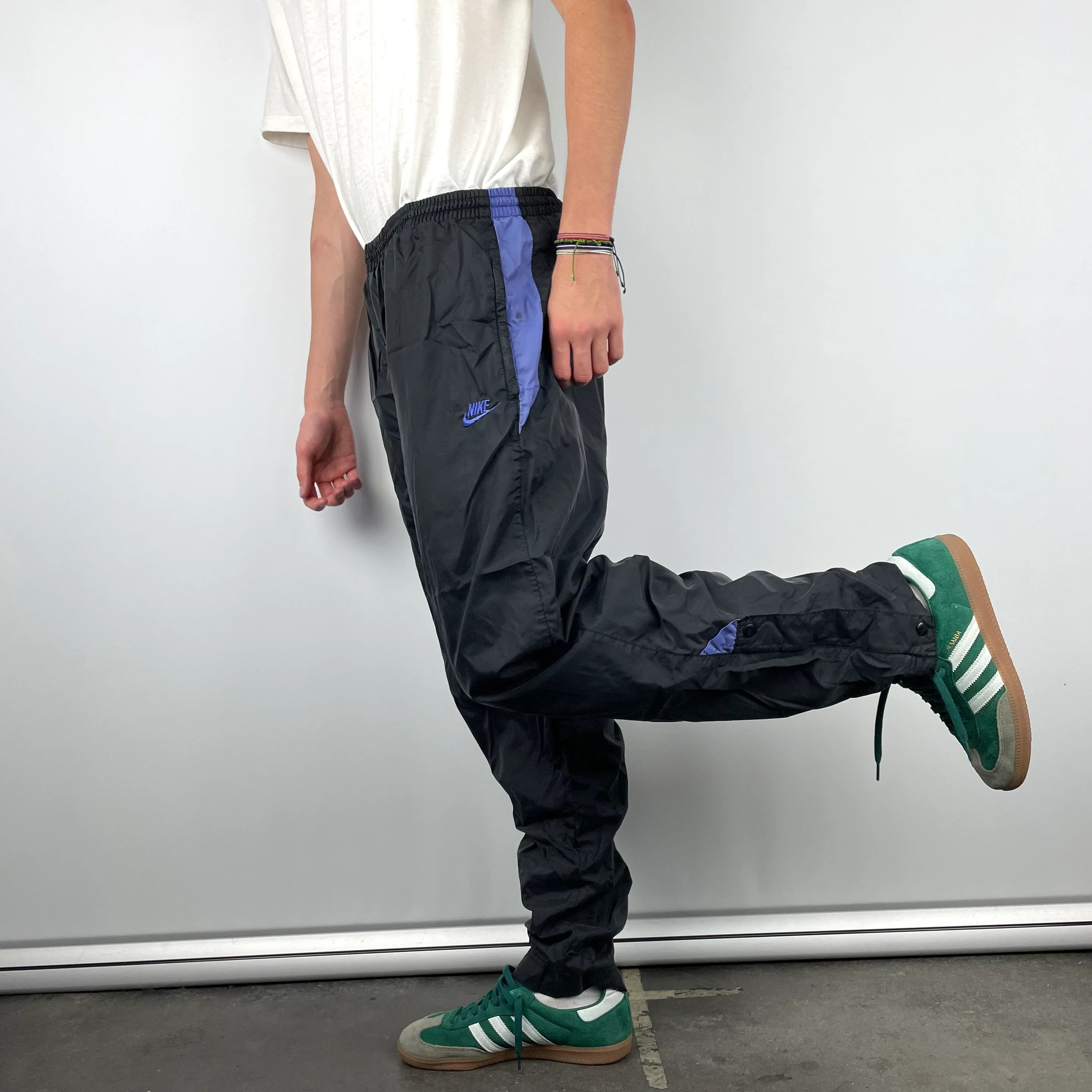Nike Black Embroidered Spell Out Track Pants (M) - Image 3