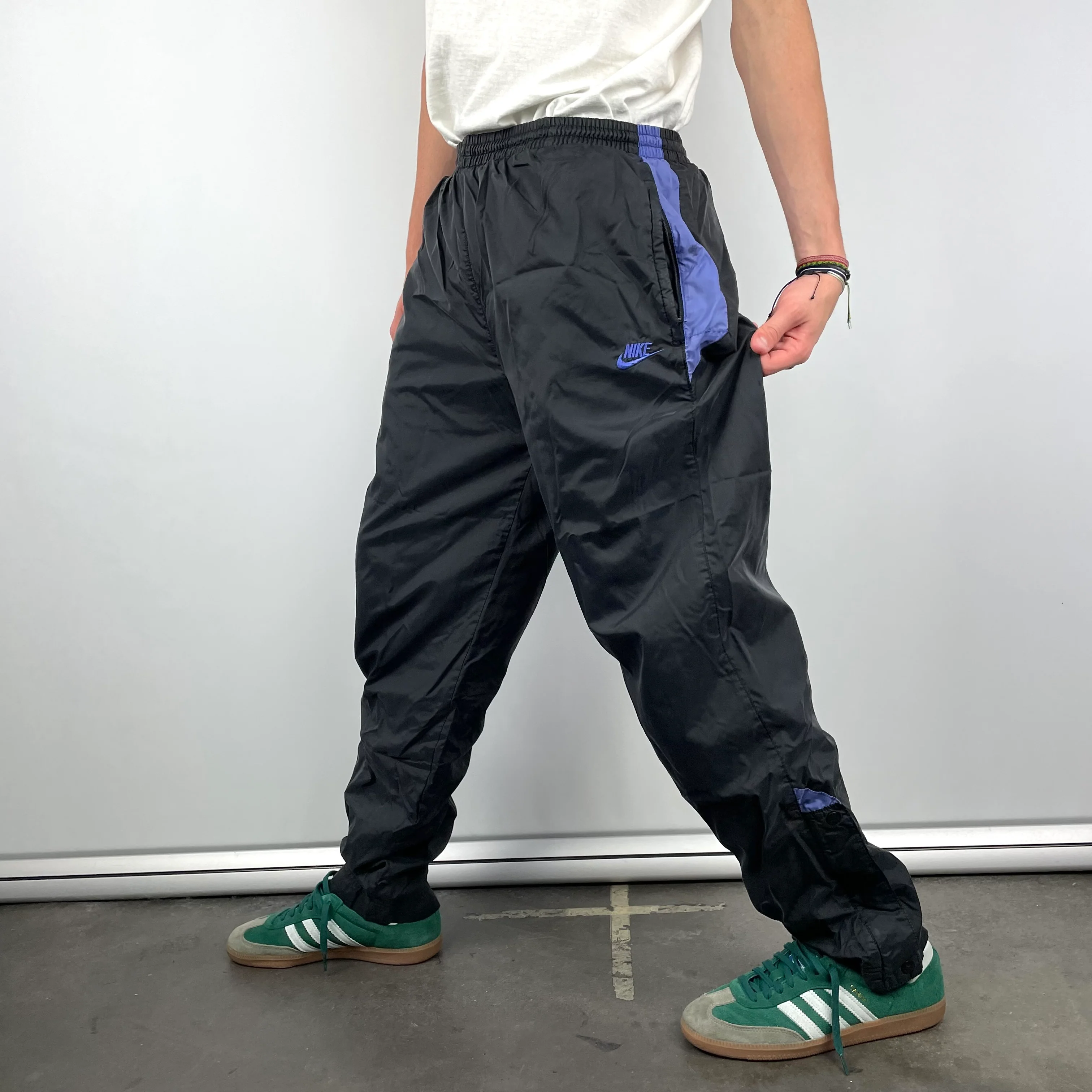Nike Black Embroidered Spell Out Track Pants (M) - Image 4