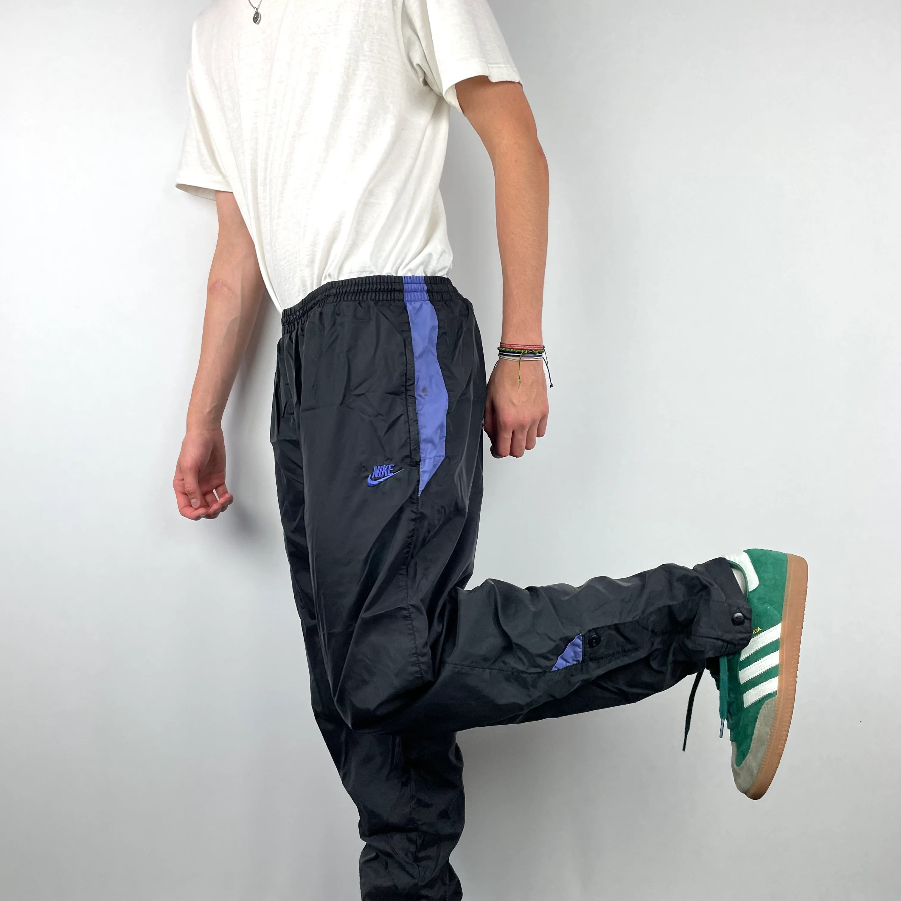 Nike Black Embroidered Spell Out Track Pants (M) - Image 5