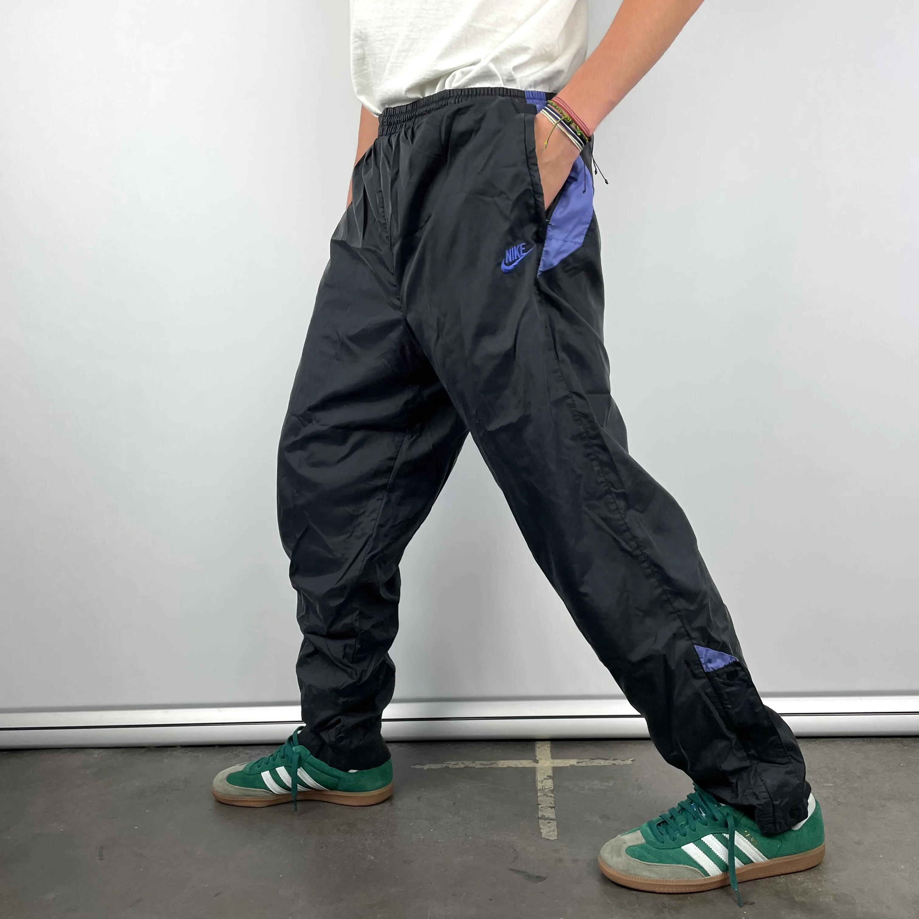 Nike Black Embroidered Spell Out Track Pants (M) - Image 6