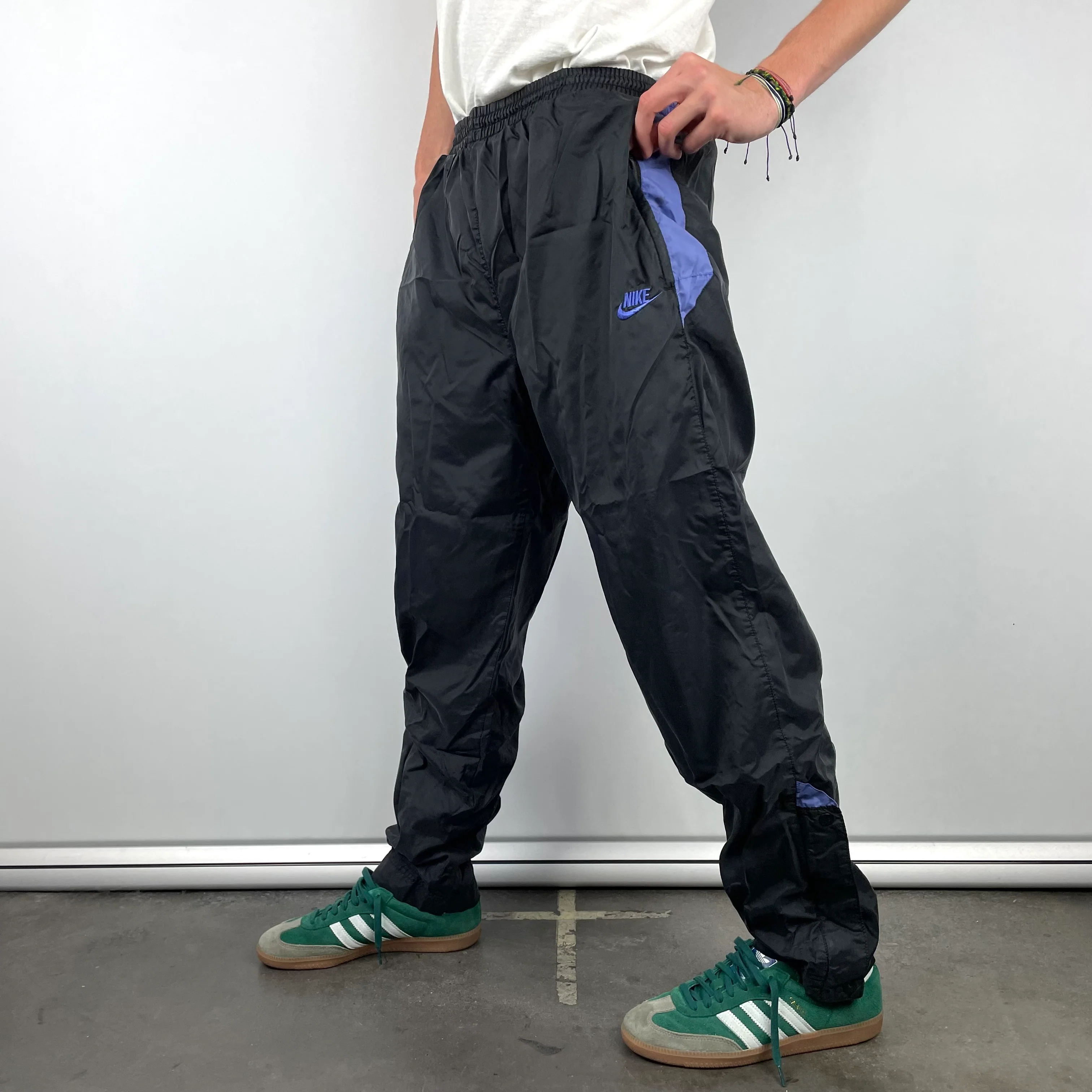 Nike Black Embroidered Spell Out Track Pants (M) - Image 7