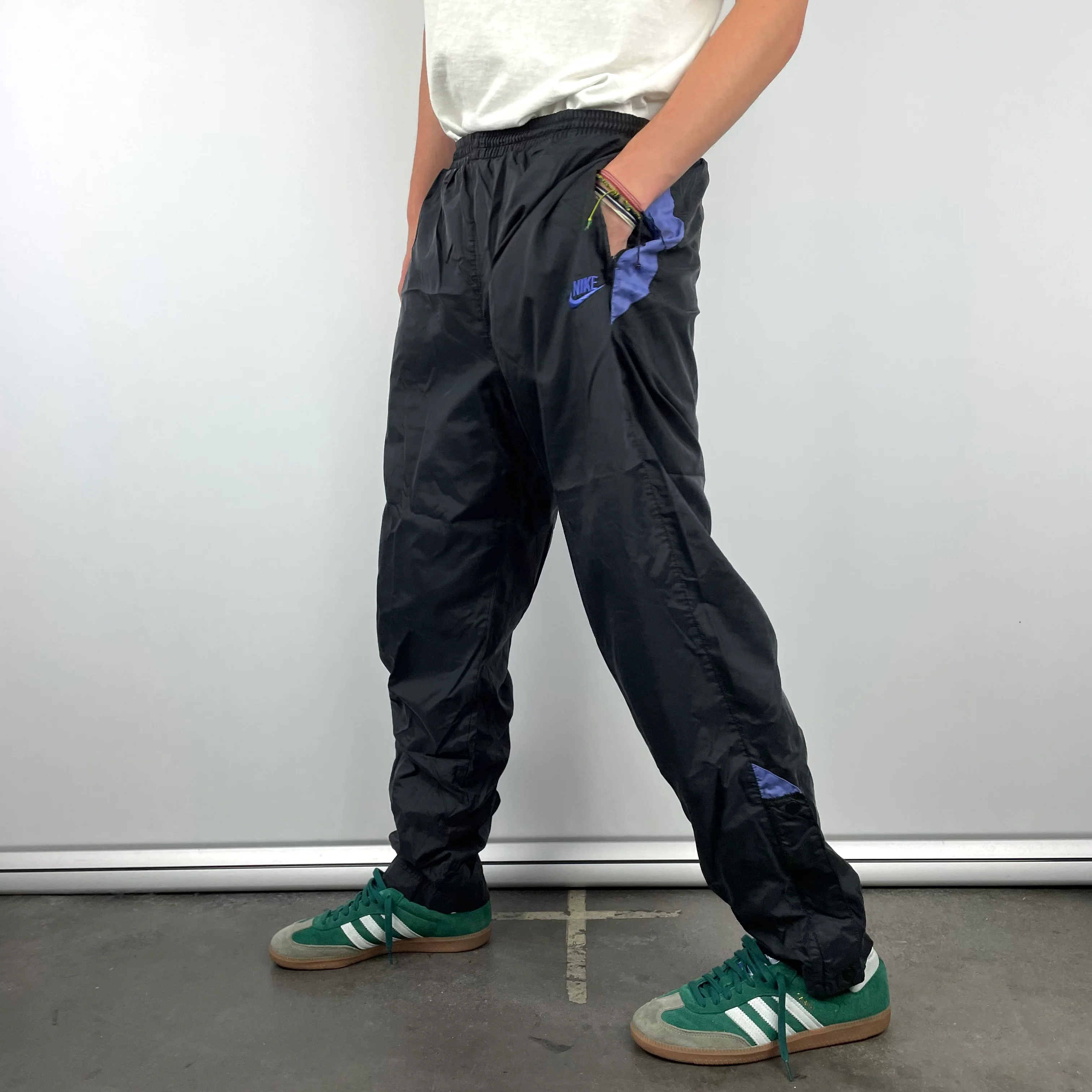 Nike Black Embroidered Spell Out Track Pants (M) - Image 8