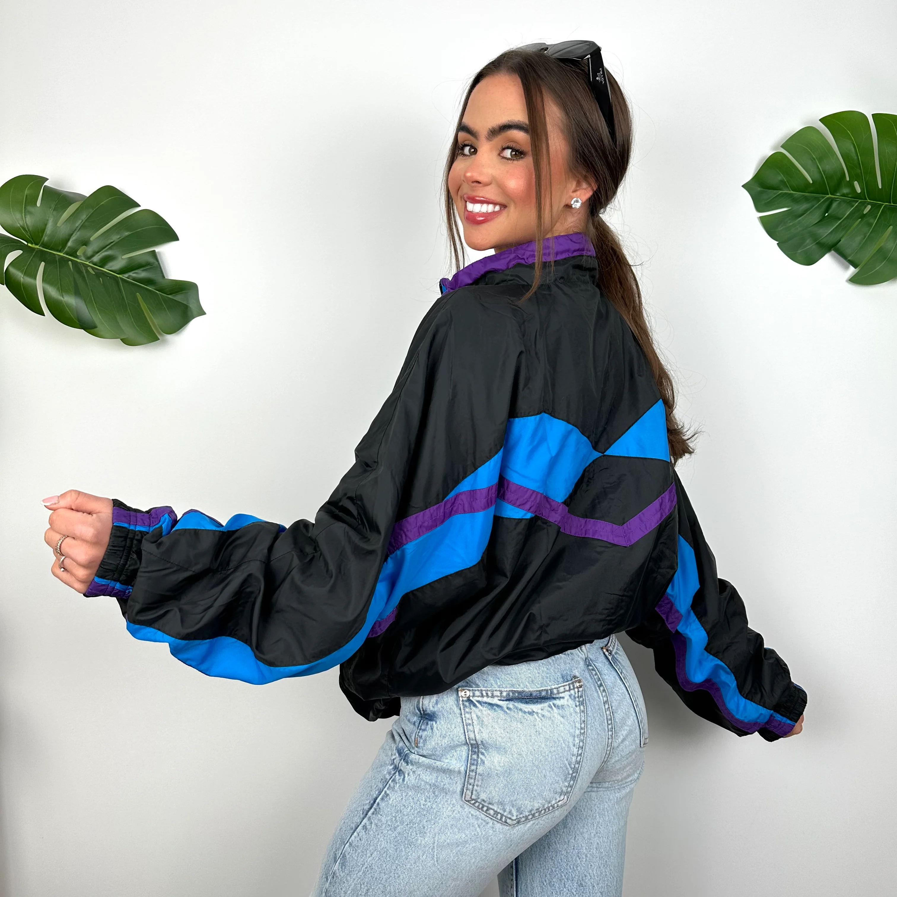 Nike Black Embroidered Spell Out Windbreaker Jacket (M) - Image 6