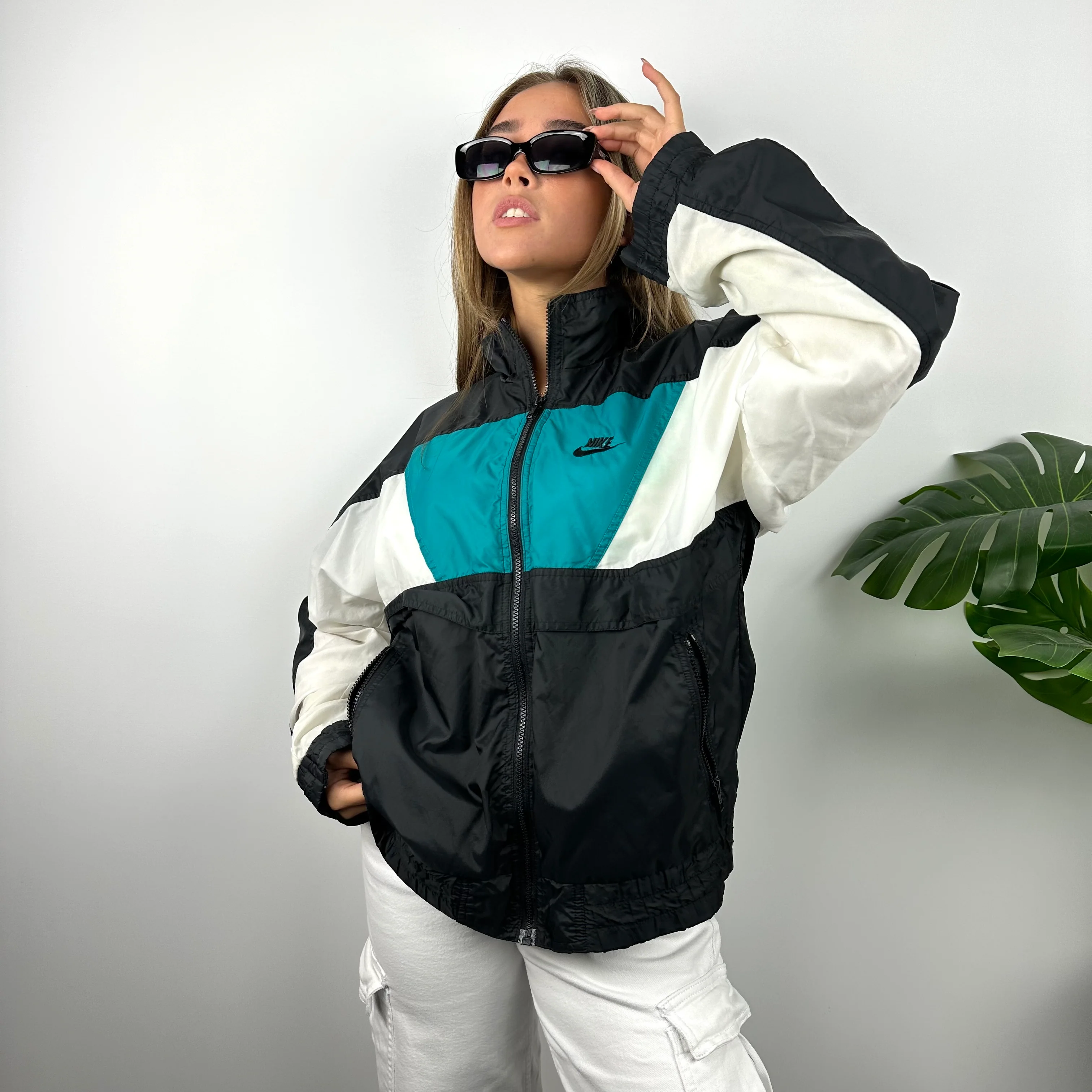 Nike Black Embroidered Spell Out Windbreaker Jacket (S) - Image 2