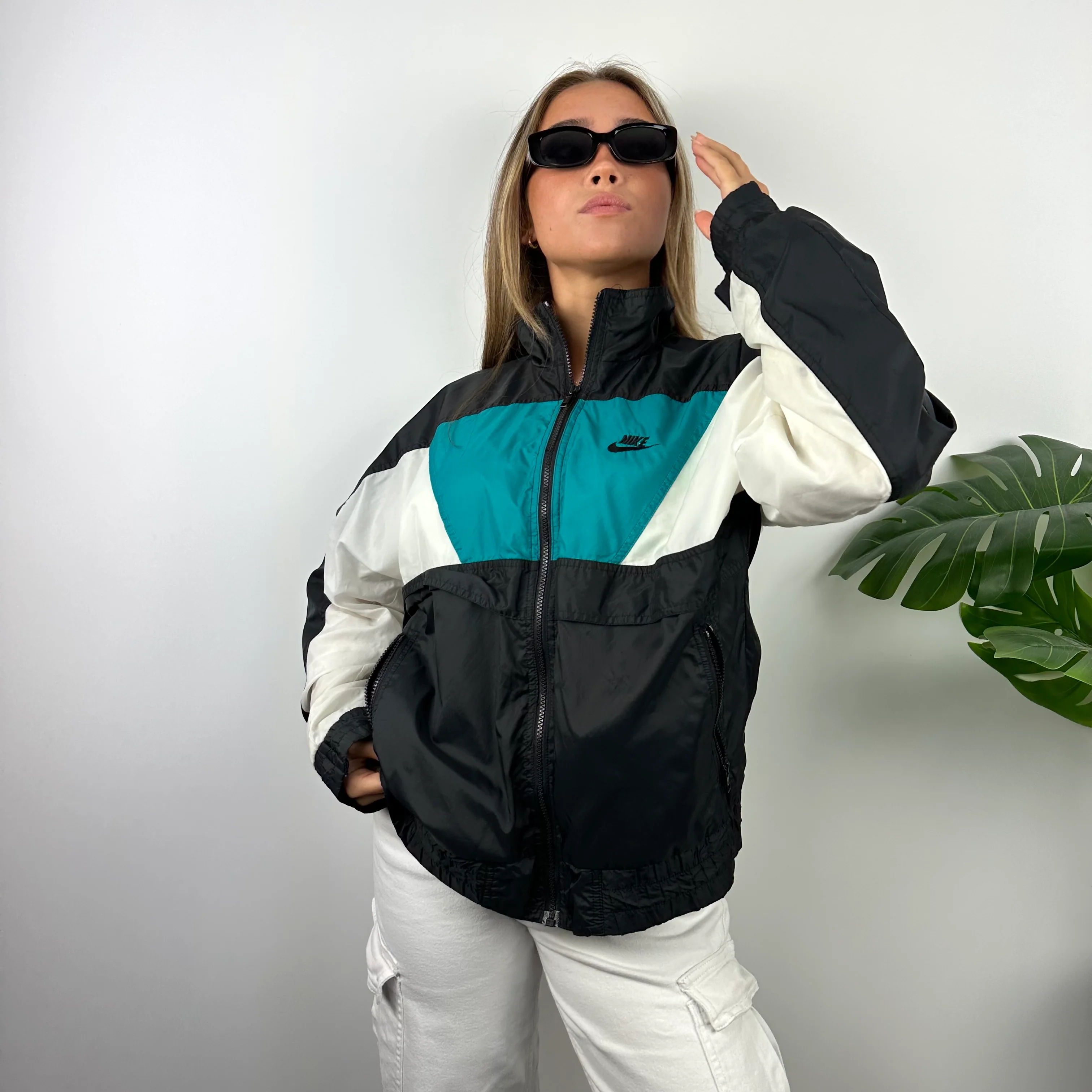 Nike Black Embroidered Spell Out Windbreaker Jacket (S) - Image 5