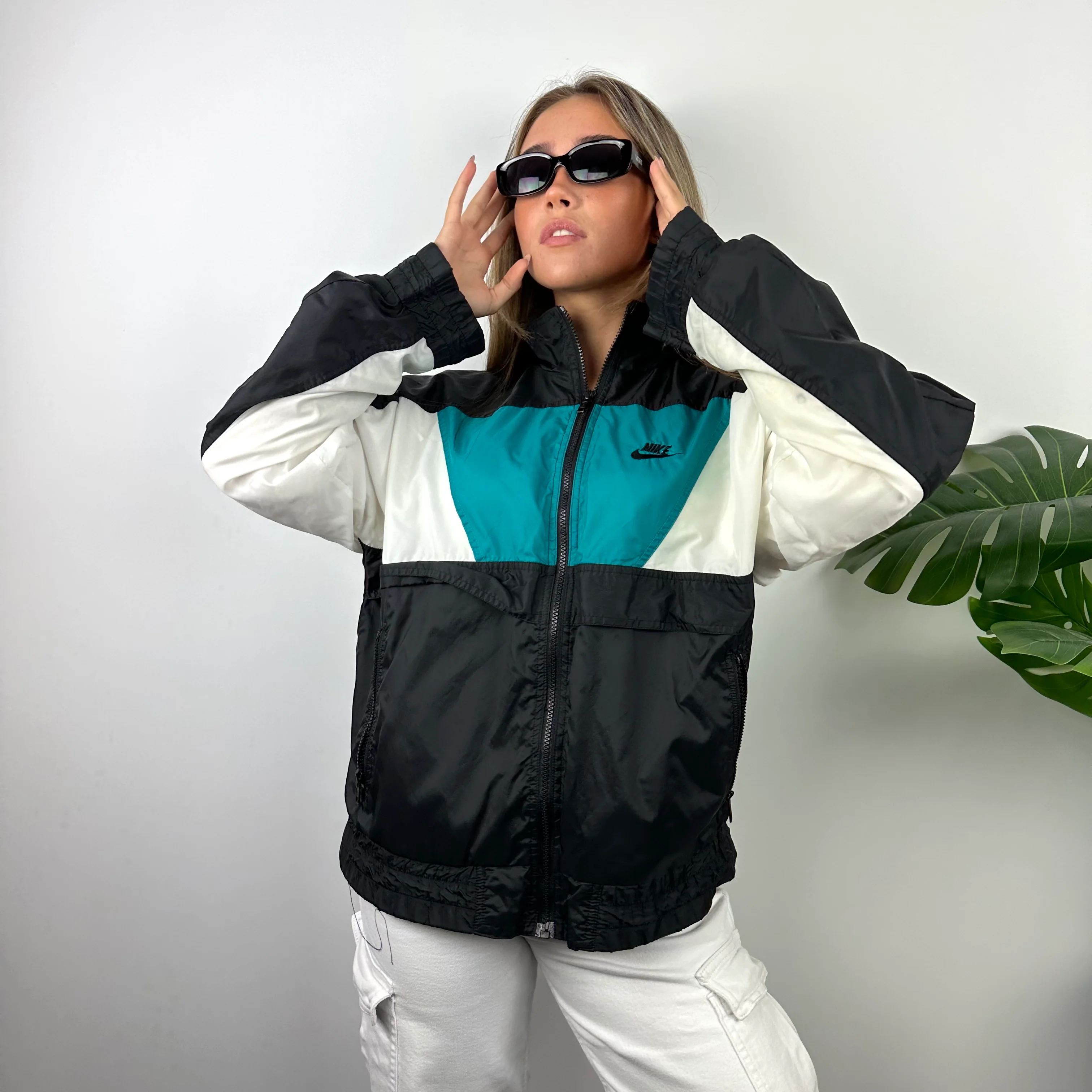 Nike Black Embroidered Spell Out Windbreaker Jacket (S) - Image 6
