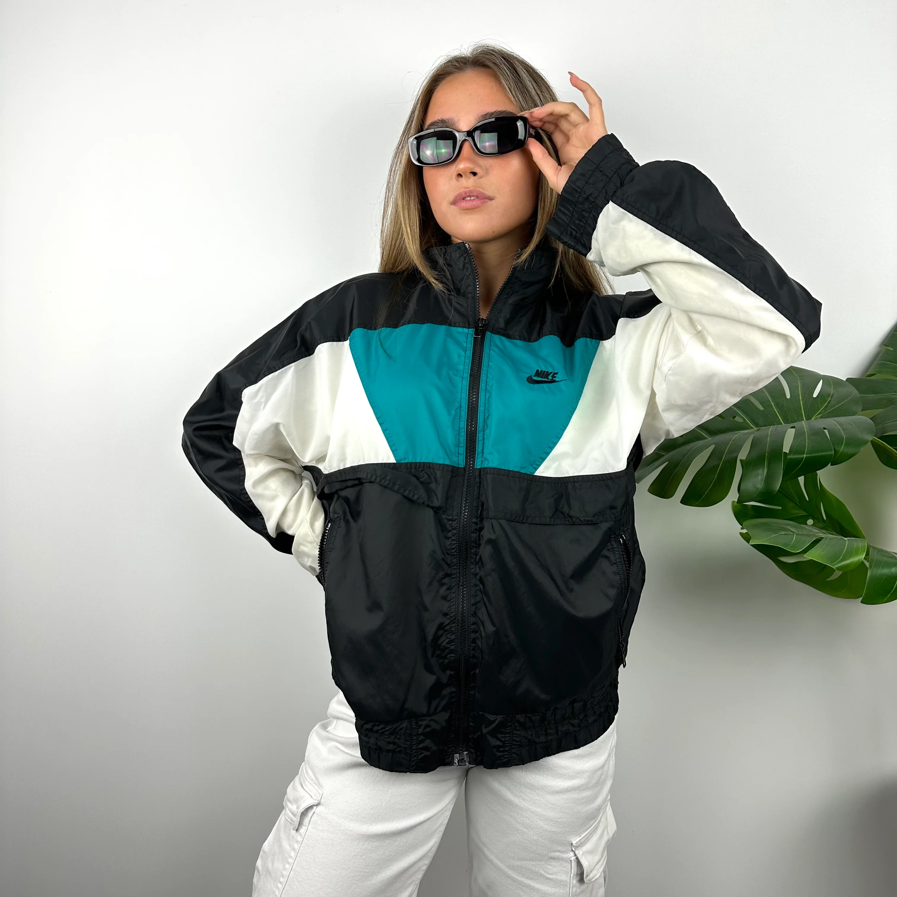 Nike Black Embroidered Spell Out Windbreaker Jacket (S) - Image 7