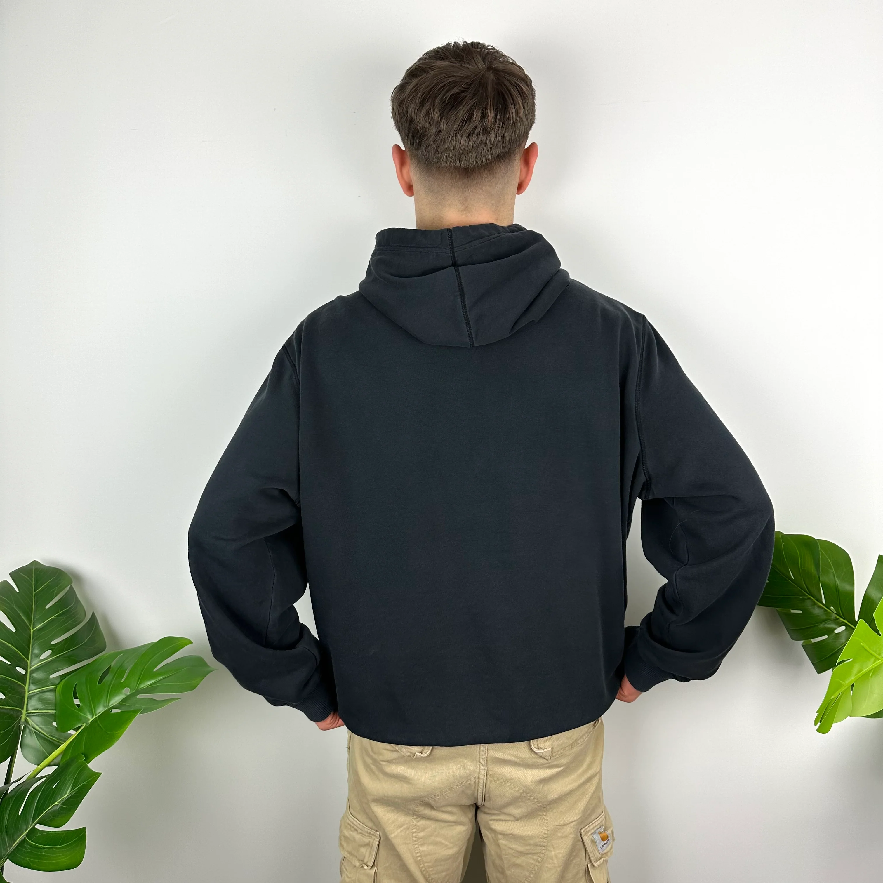 Nike Black Embroidered Spell Out Zip Up Hoodie (L) - Image 4