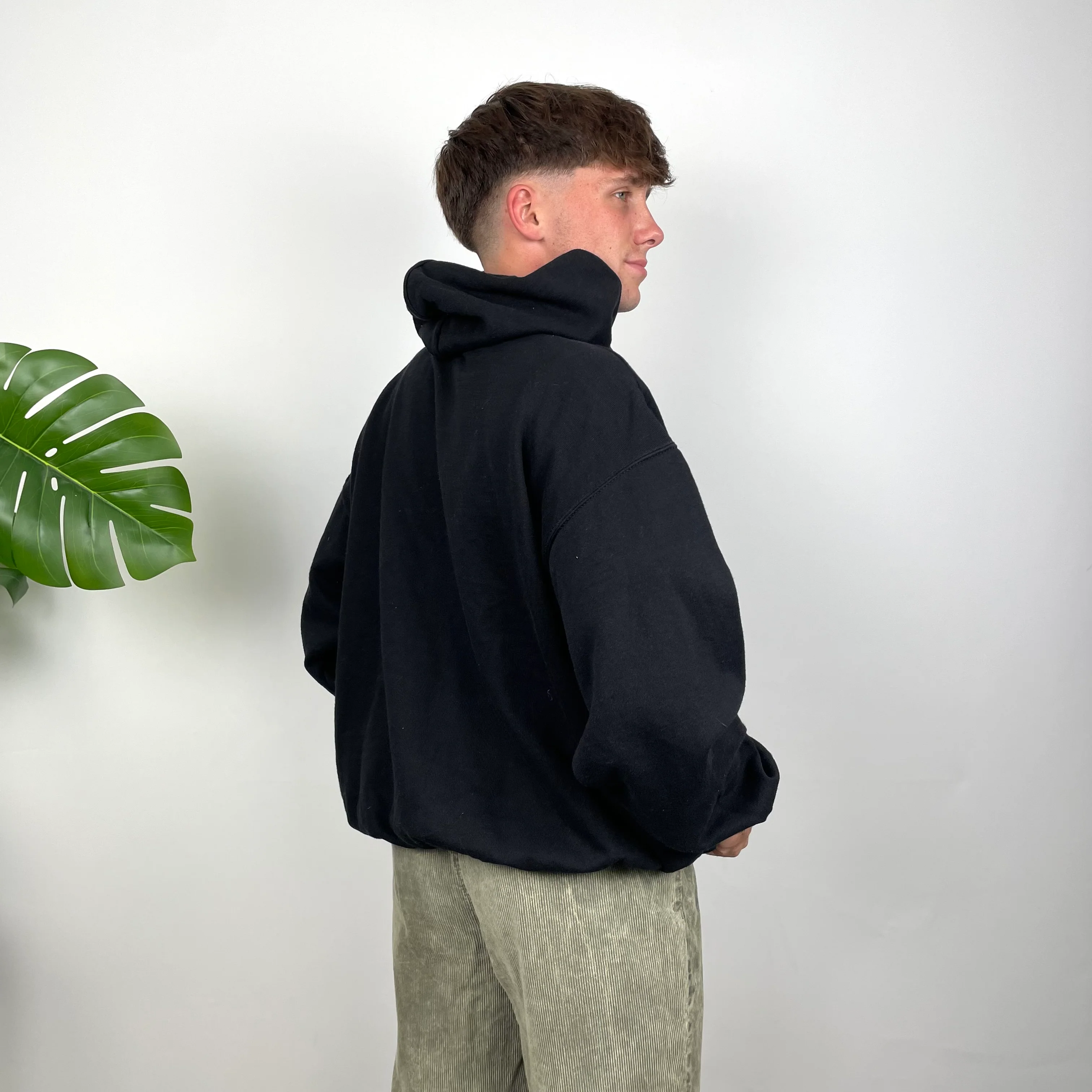 Nike Black Embroidered Swoosh Hoodie (L) - Image 6