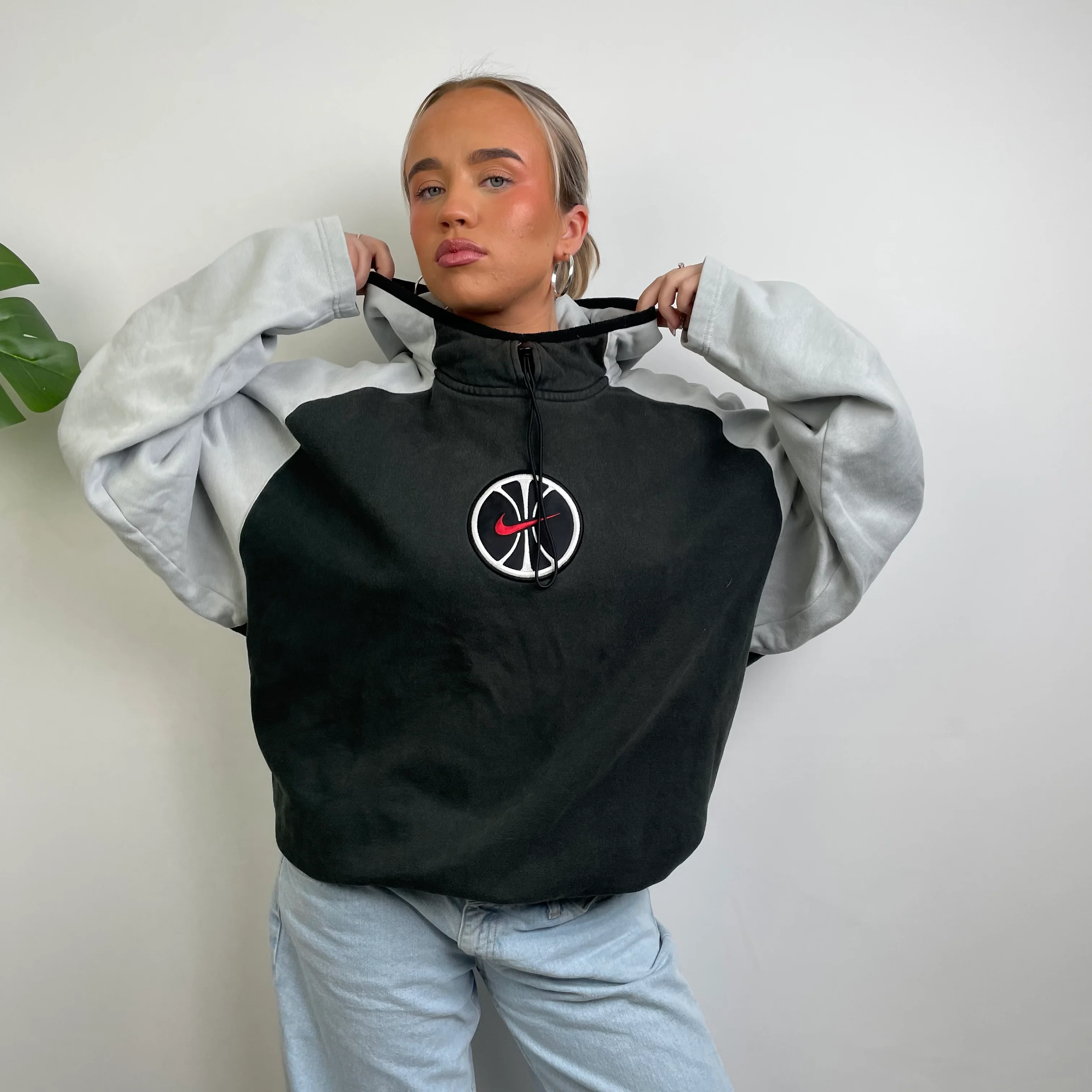 Nike Black Embroidered Swoosh Hoodie (XL) - Image 6