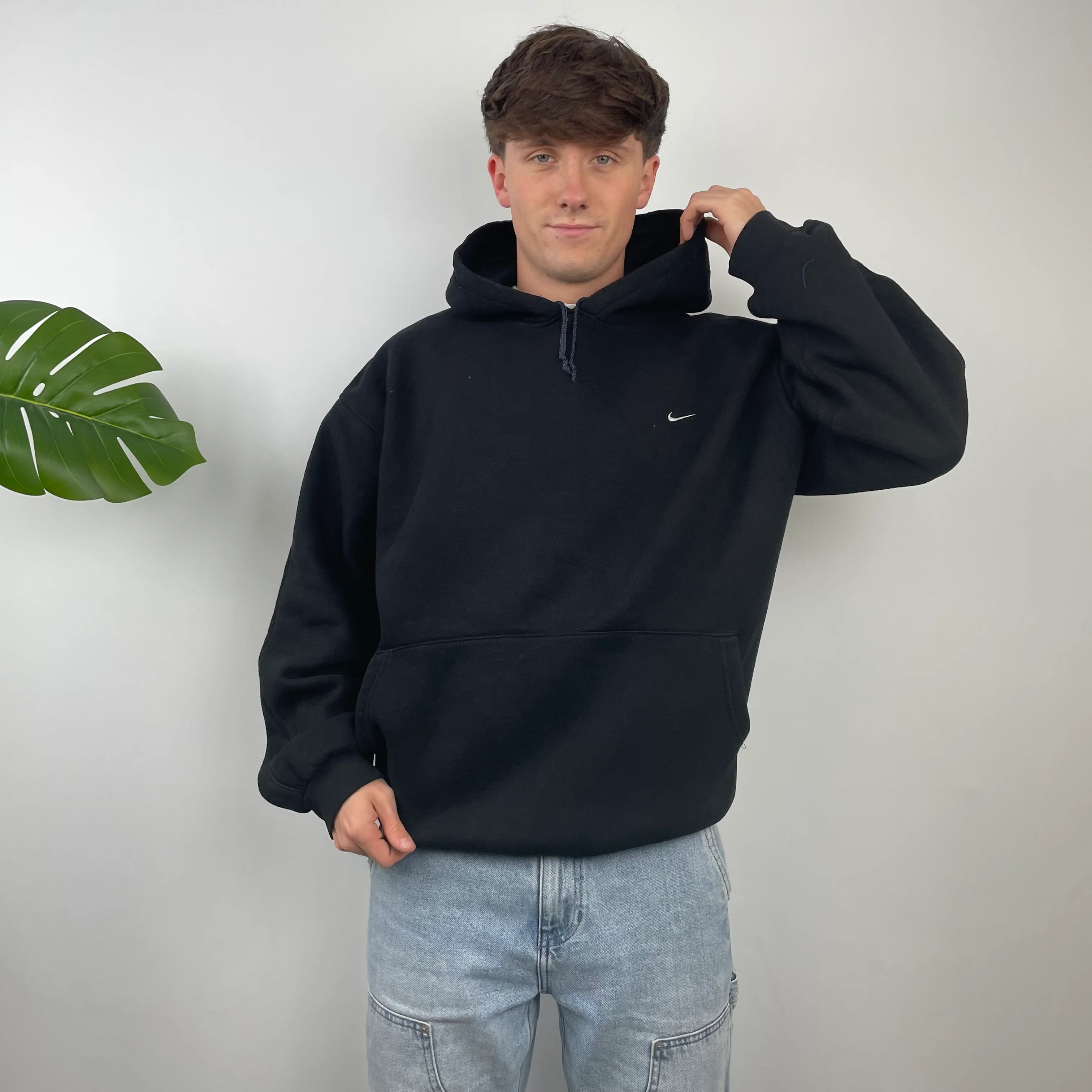 Nike Black Embroidered Swoosh Hoodie (XXL) - Image 2