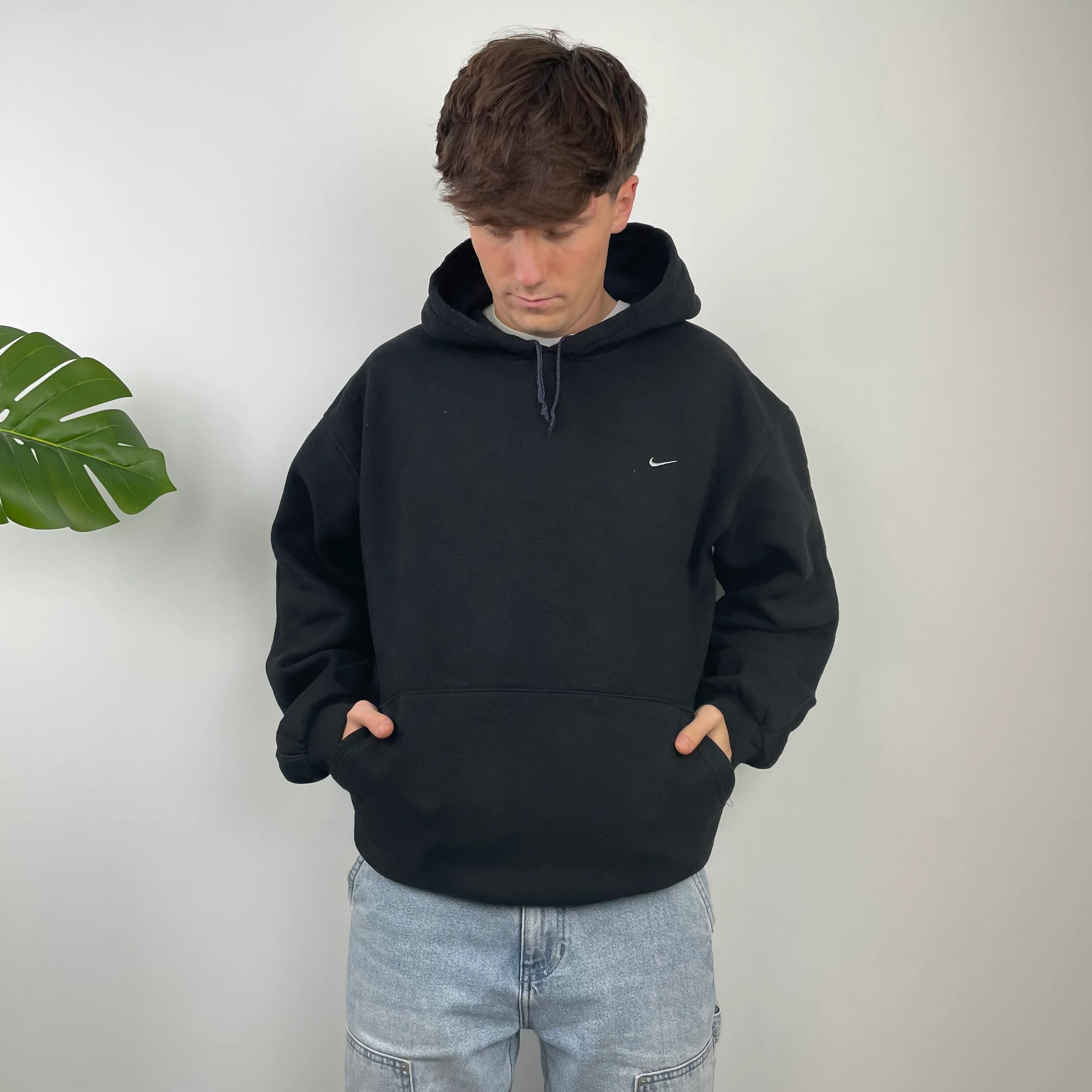 Nike Black Embroidered Swoosh Hoodie (XXL) - Image 3