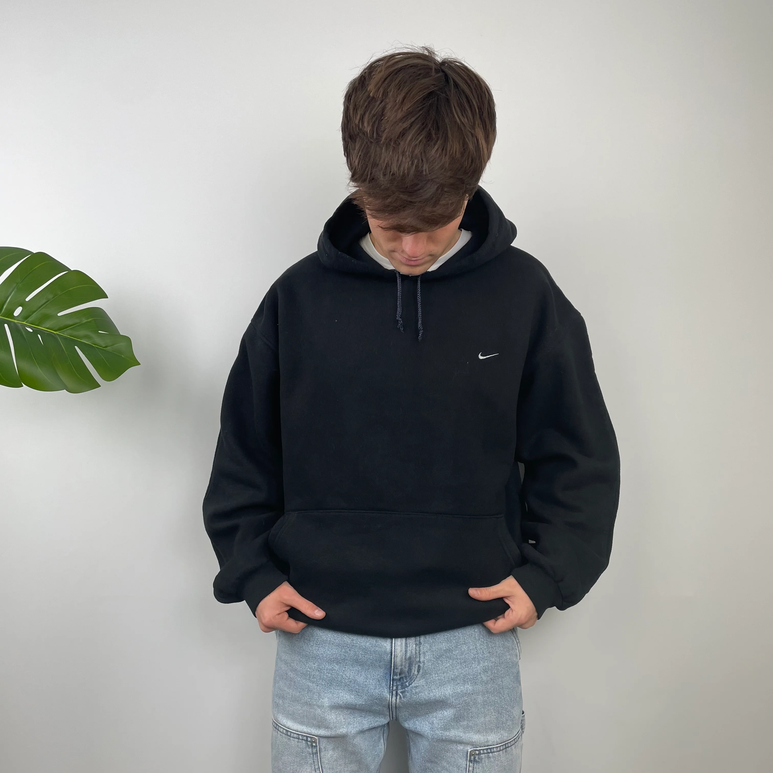 Nike Black Embroidered Swoosh Hoodie (XXL) - Image 5