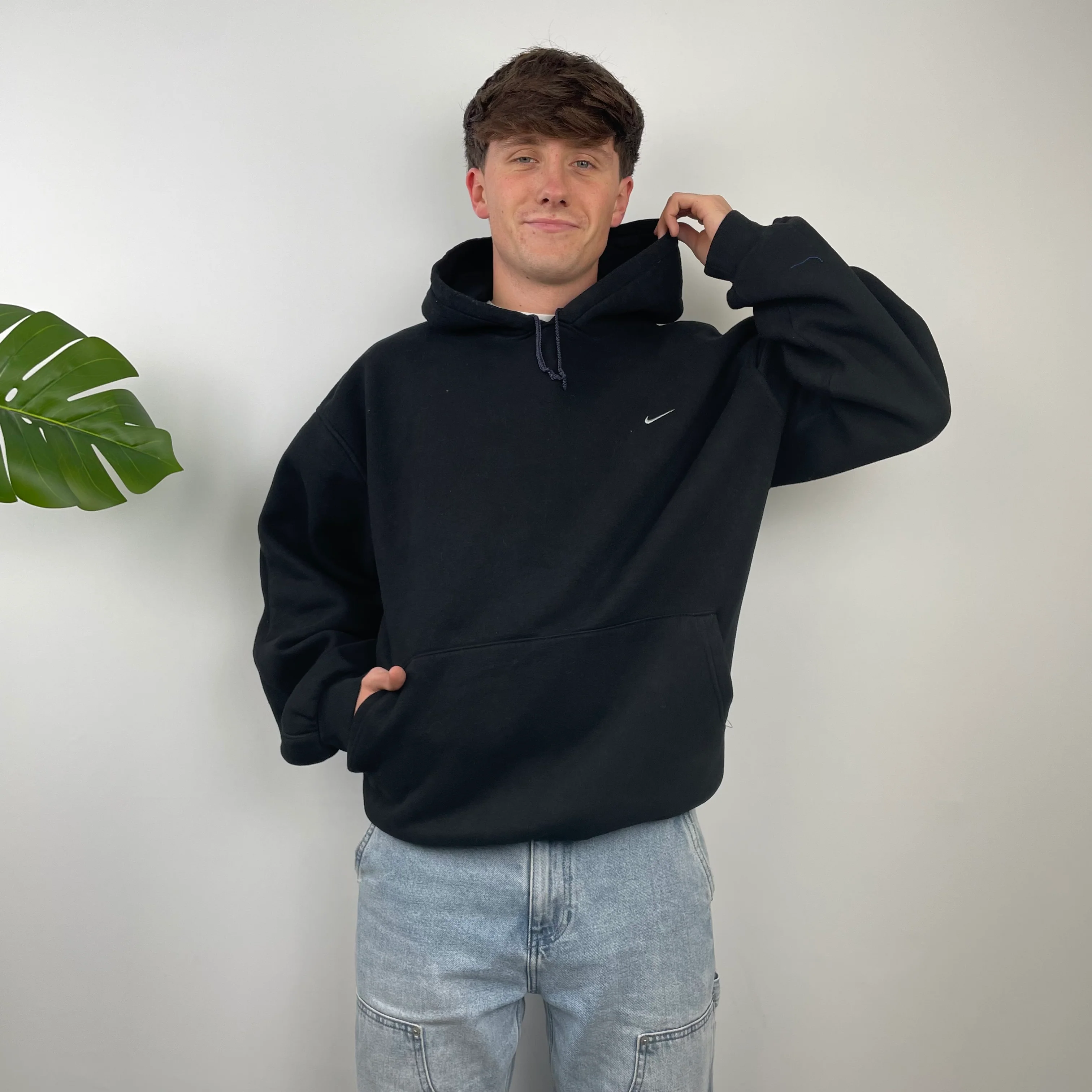 Nike Black Embroidered Swoosh Hoodie (XXL) - Image 6