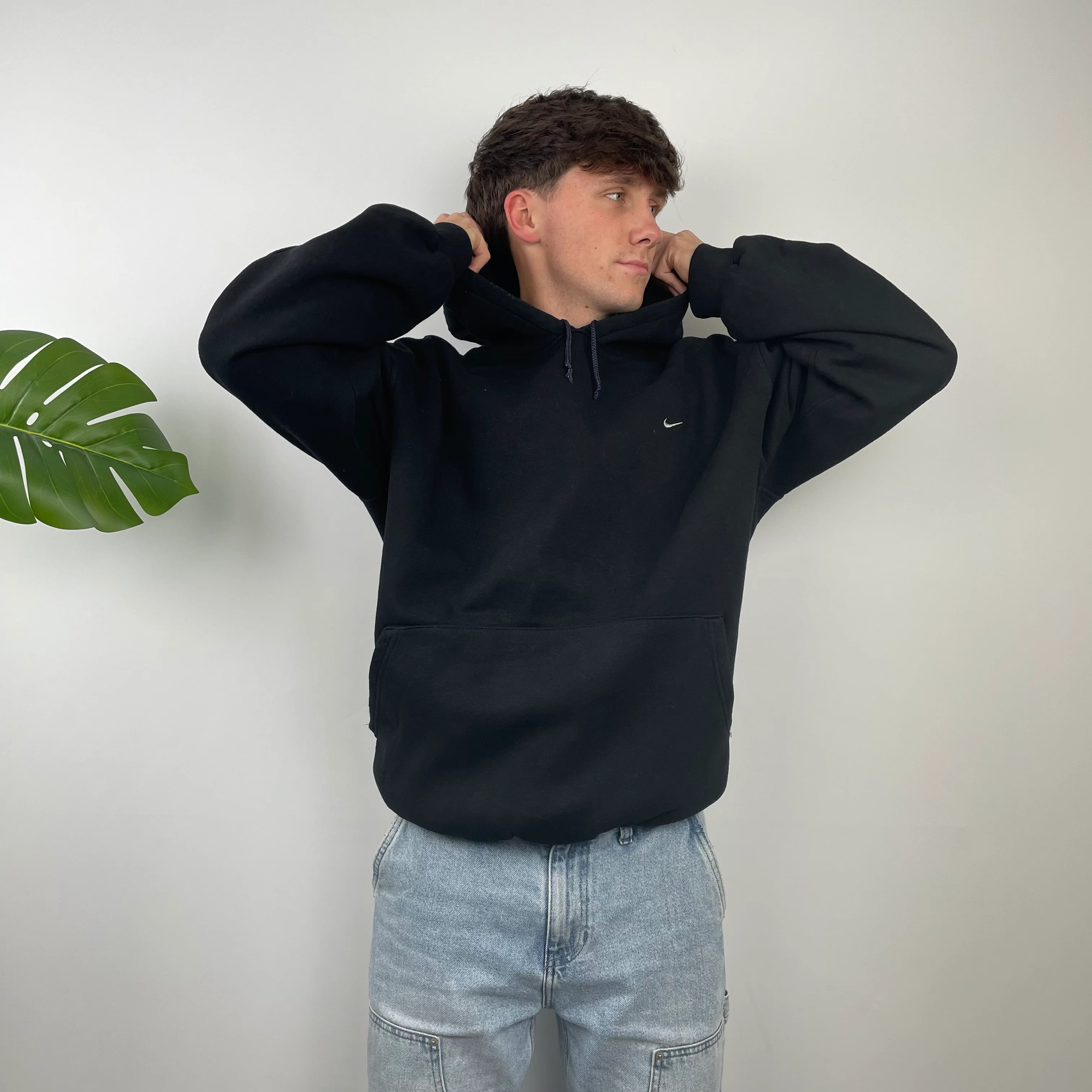 Nike Black Embroidered Swoosh Hoodie (XXL) - Image 7