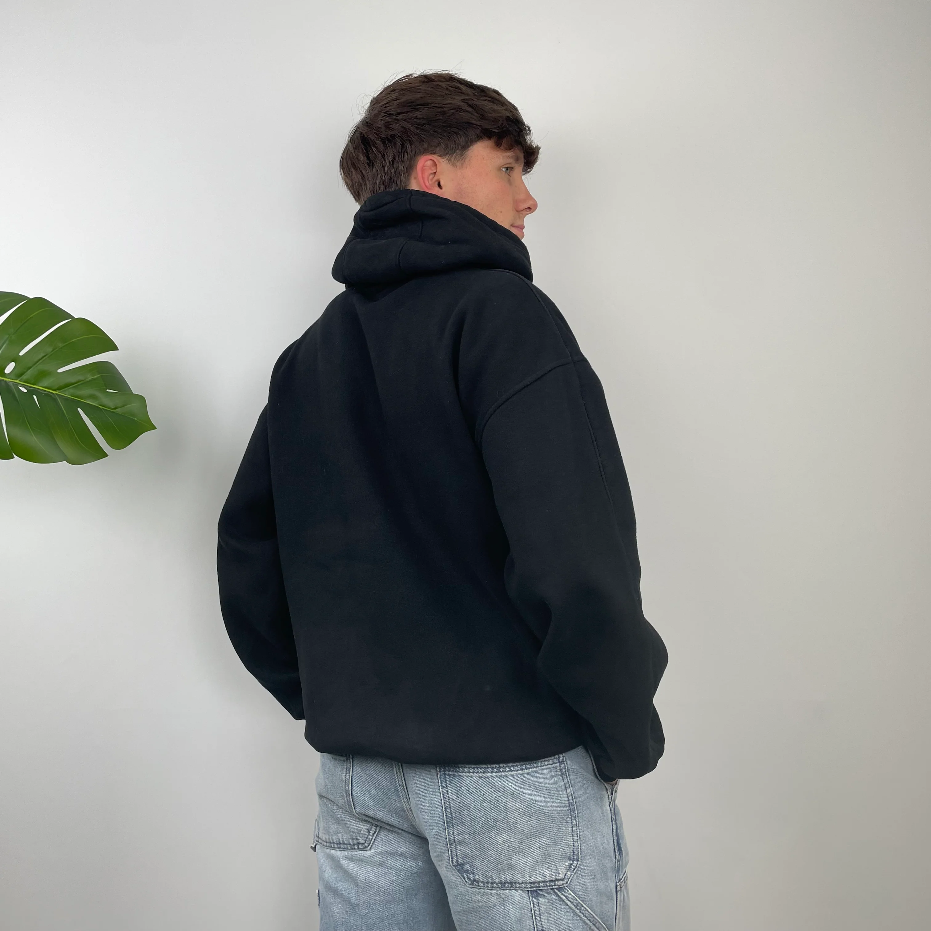 Nike Black Embroidered Swoosh Hoodie (XXL) - Image 9