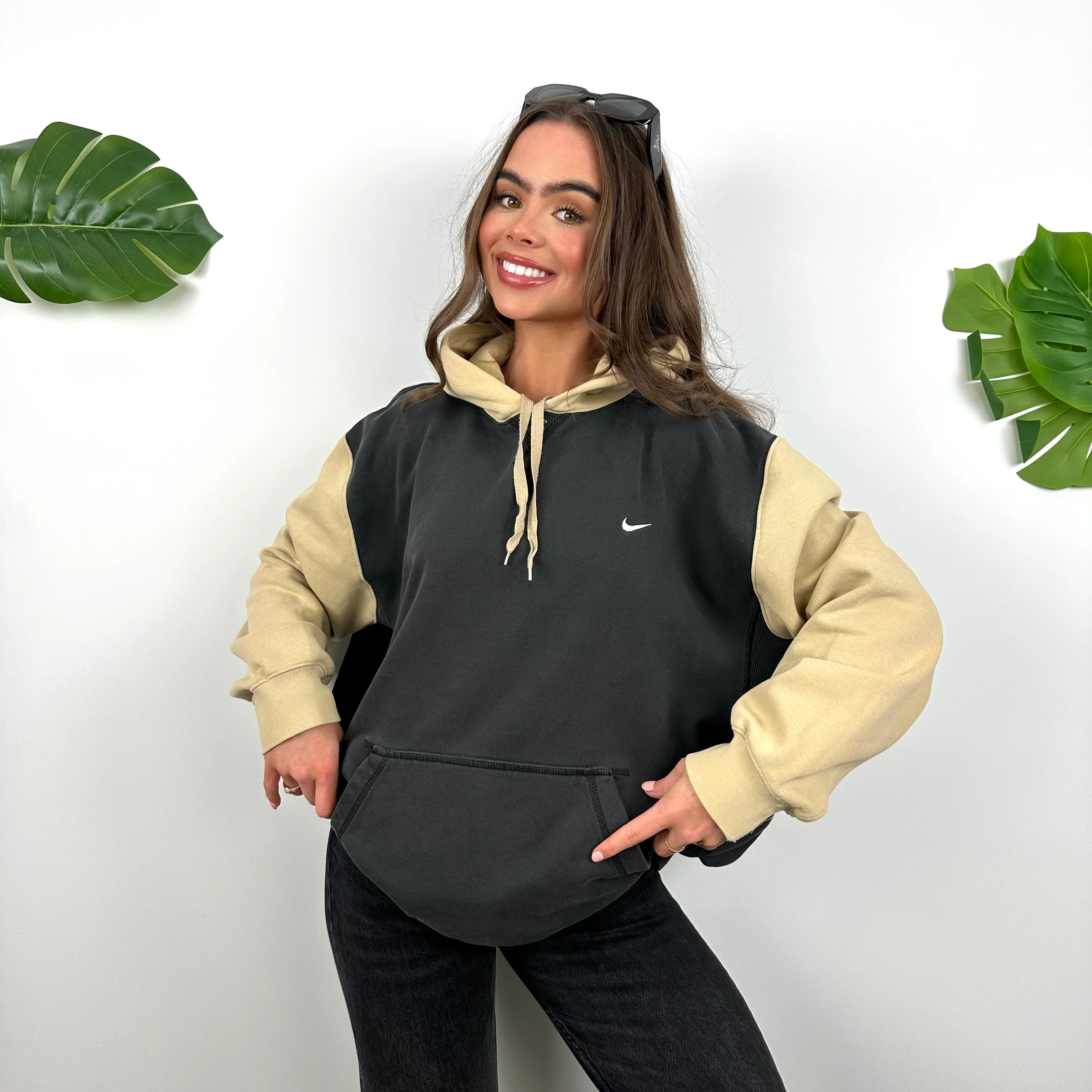 Nike Black Embroidered Swoosh Hoodie (L)