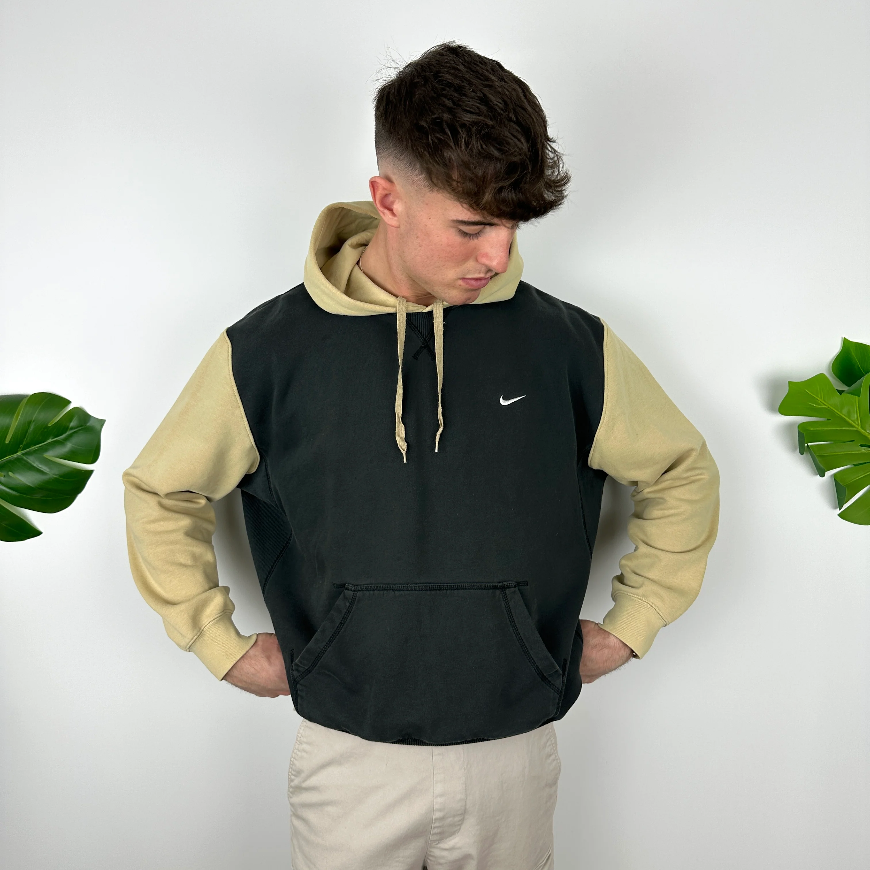 Nike Black Embroidered Swoosh Hoodie (L) - Image 2