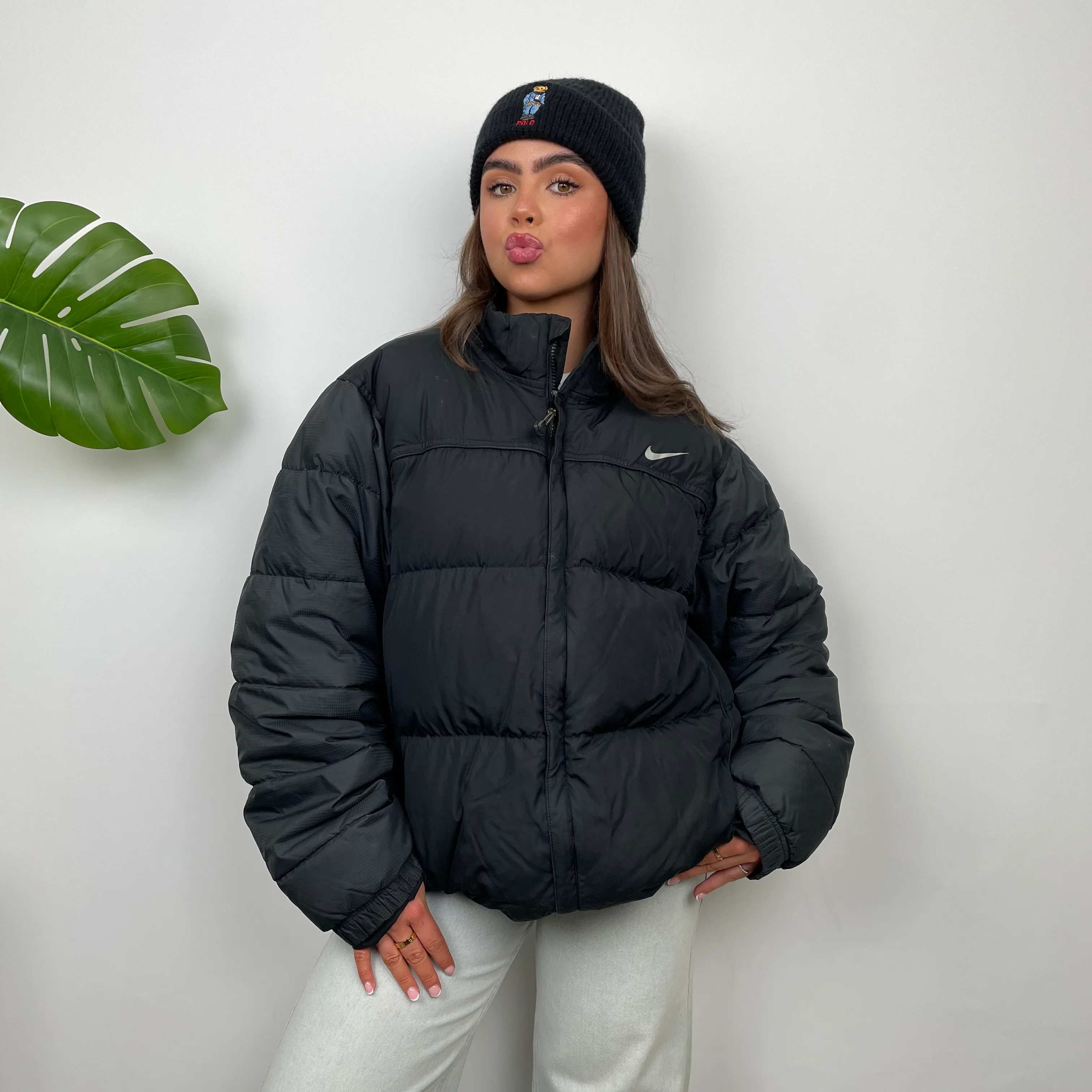 Nike Black Embroidered Swoosh Puffer Jacket (XL) - Image 5