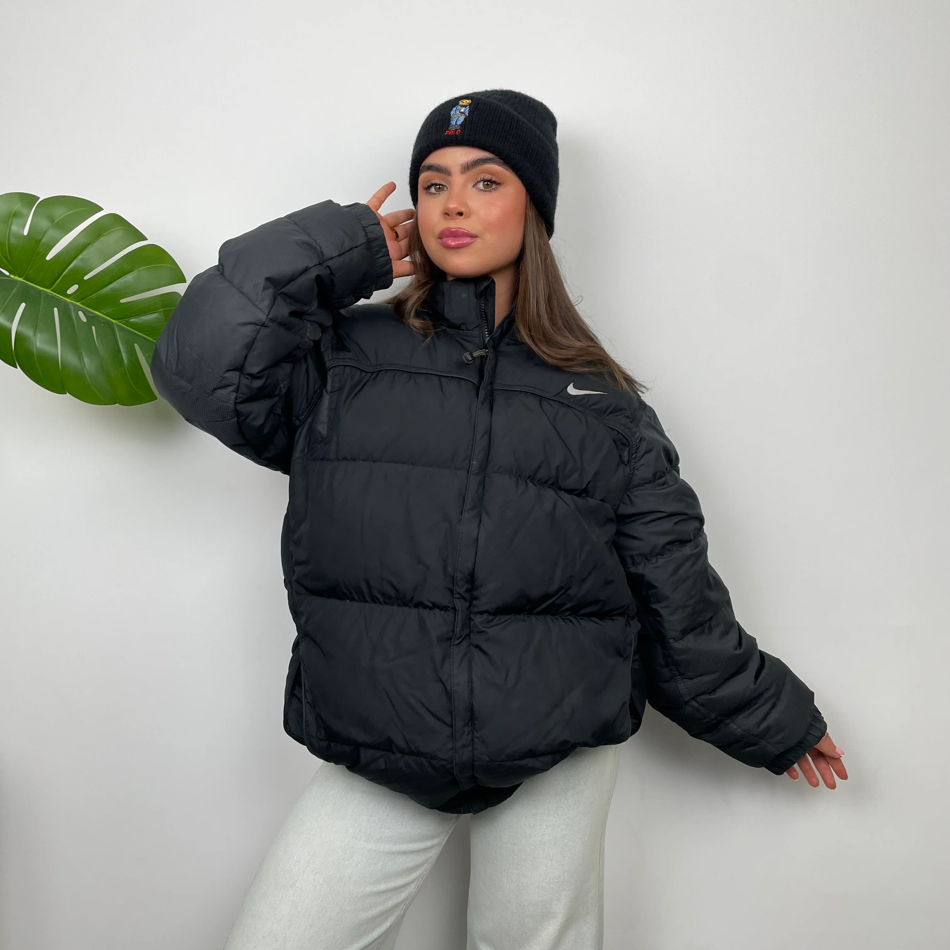 Nike Black Embroidered Swoosh Puffer Jacket (XL) - Image 6