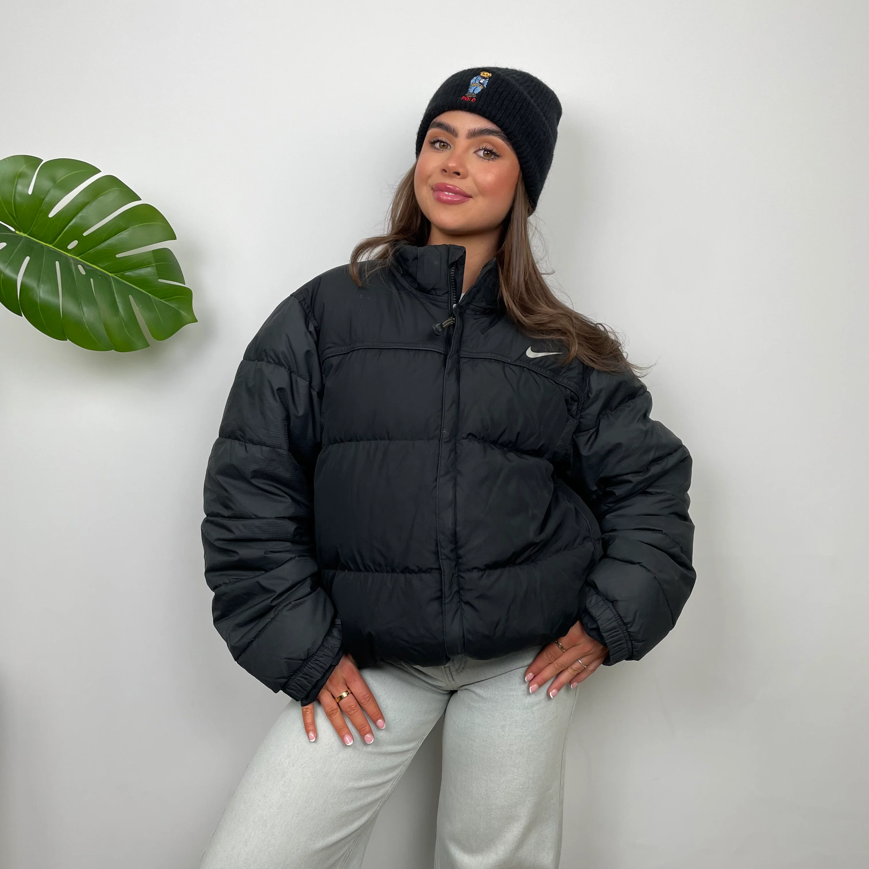Nike Black Embroidered Swoosh Puffer Jacket (XL) - Image 7