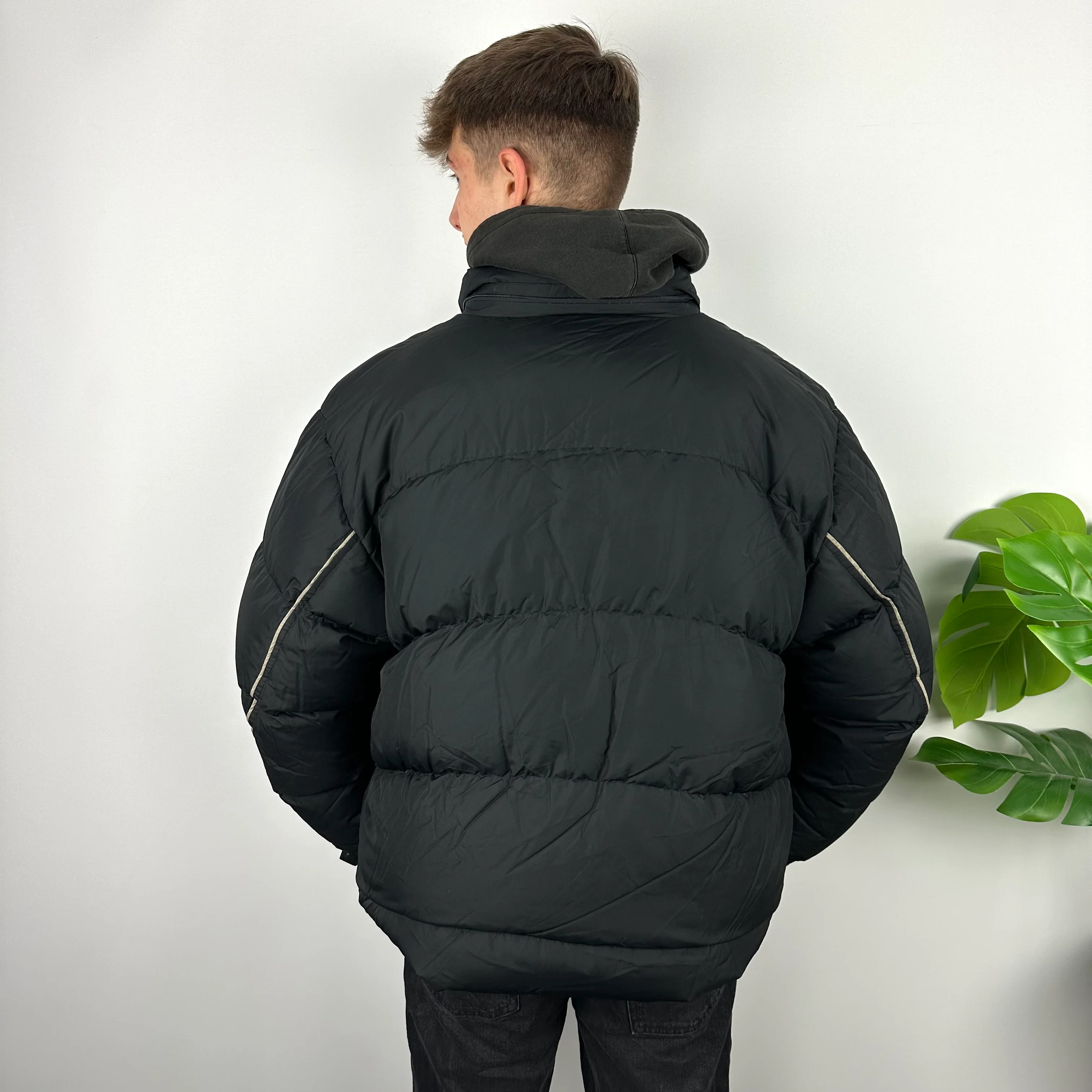 Nike Black Embroidered Swoosh Puffer Jacket (XL) - Image 7