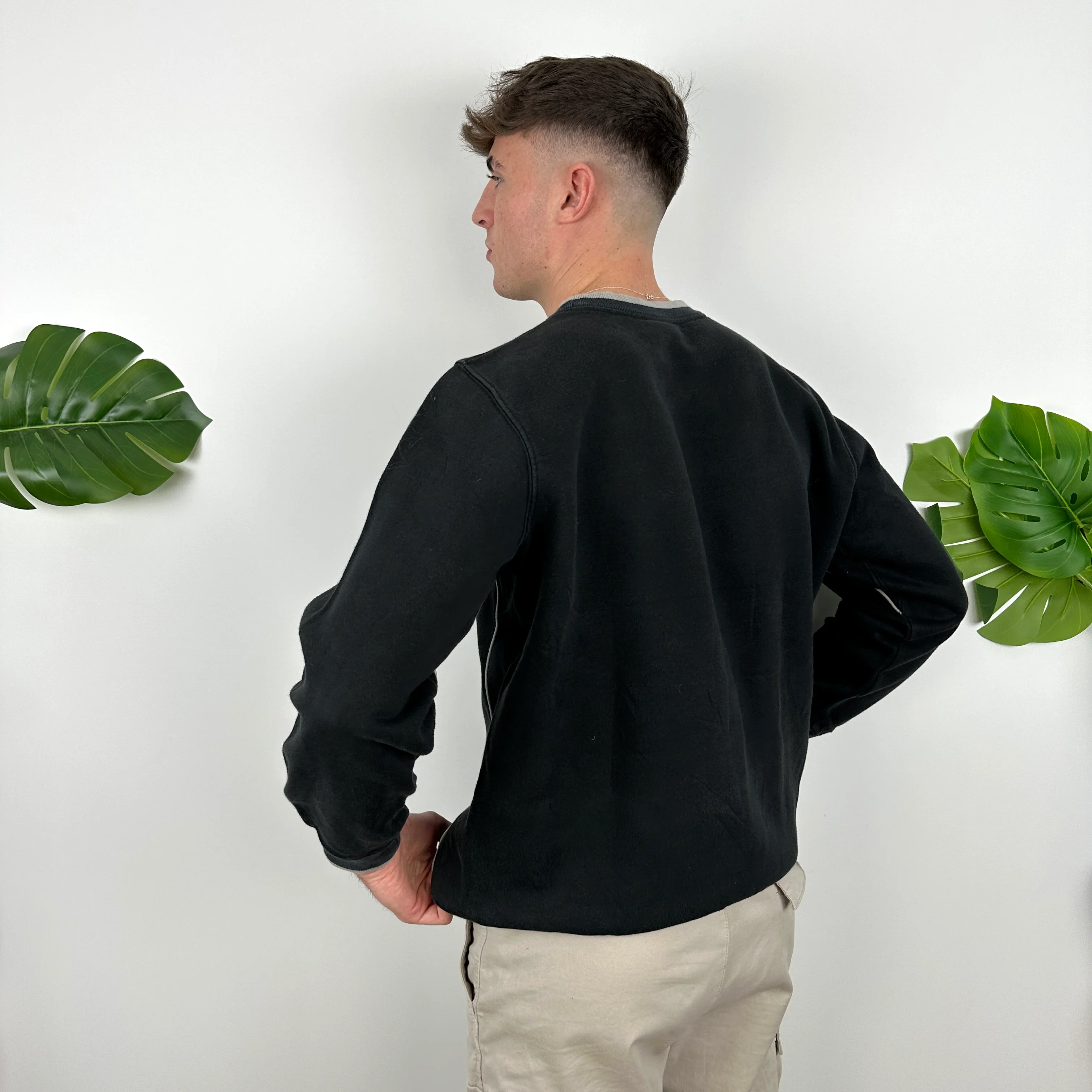 Nike Black Embroidered Swoosh Sweatshirt (M) - Image 5