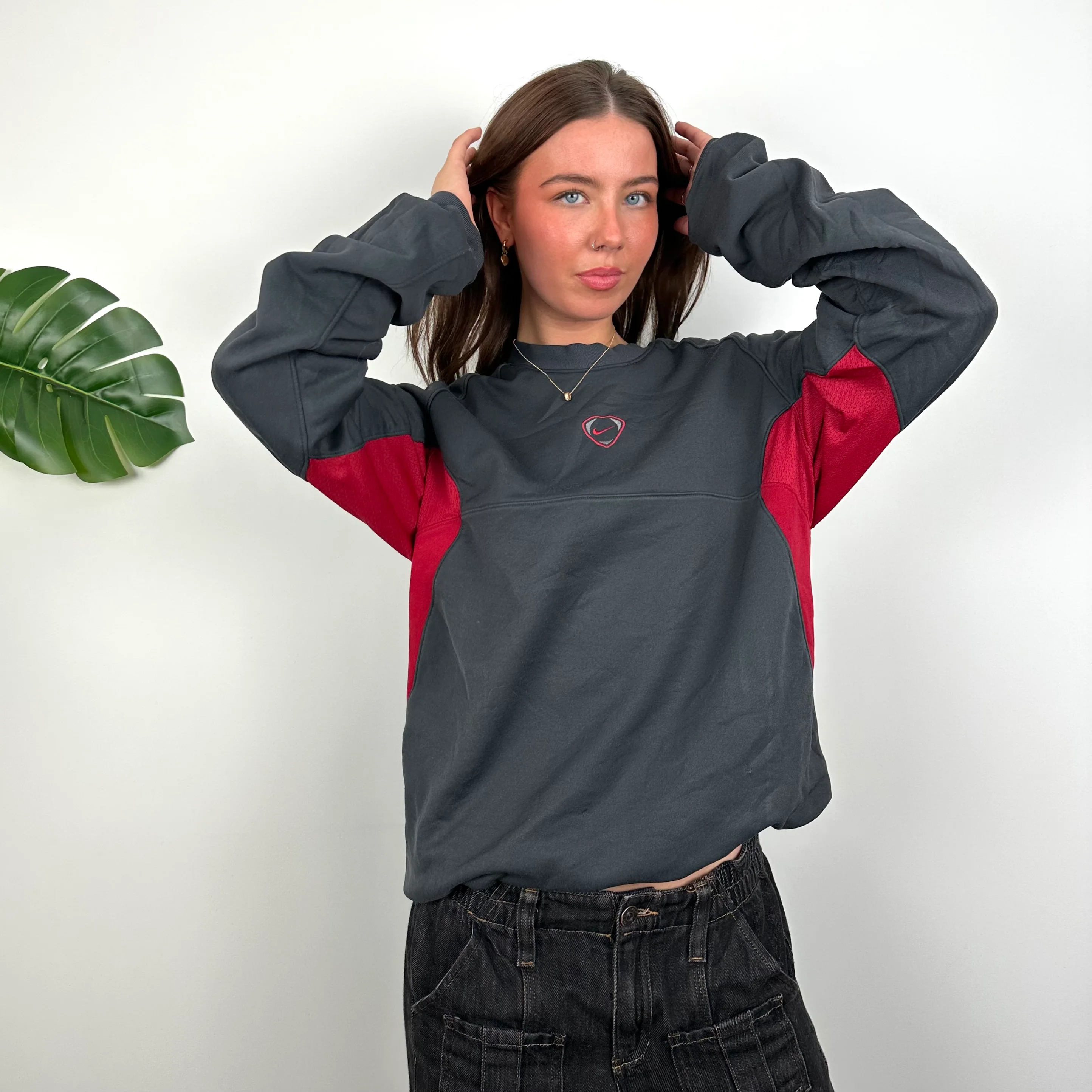 Nike Black Embroidered Swoosh Sweatshirt (M) - Image 2