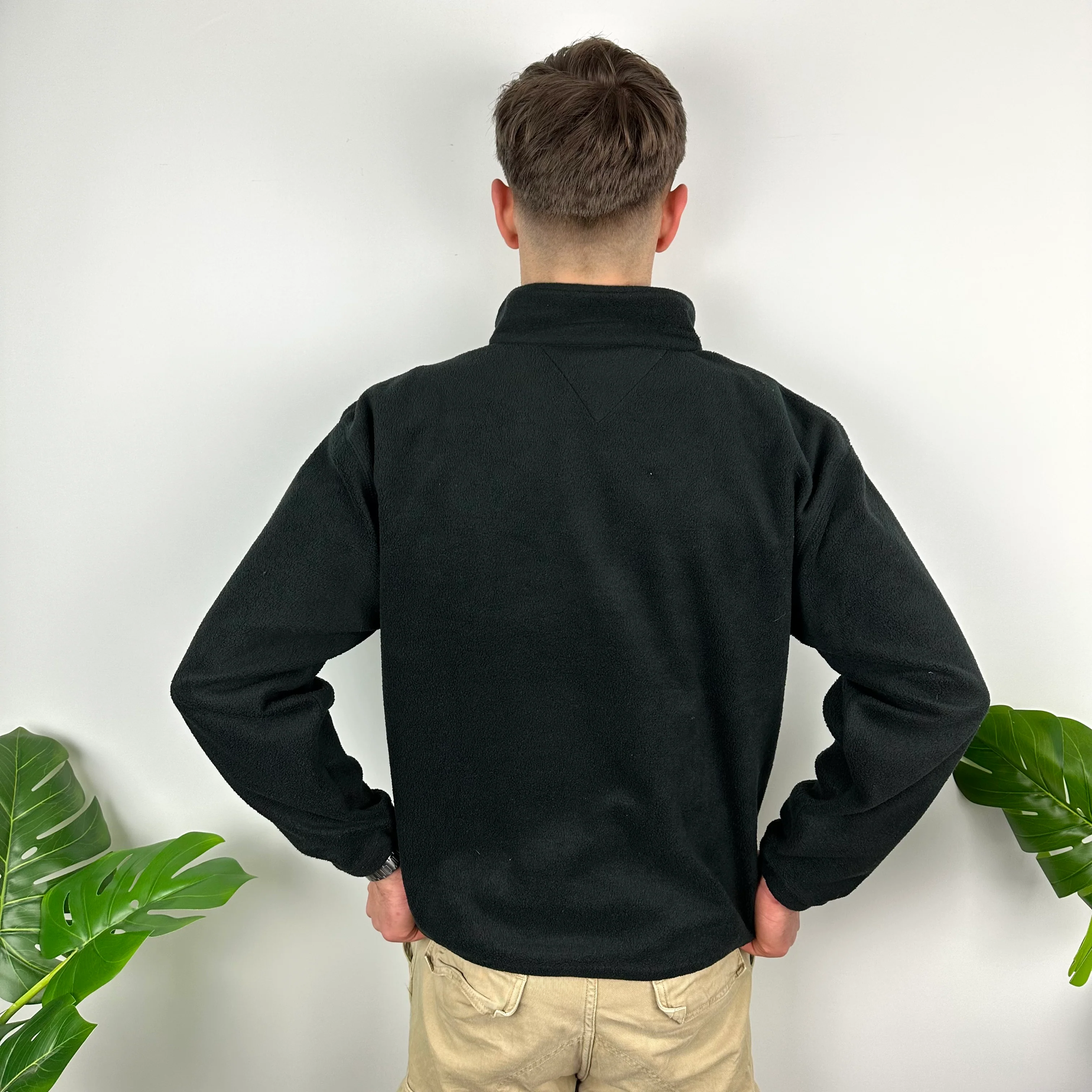 Nike Black Embroidered Swoosh Teddy Bear Fleece Quarter Zip Sweatshirt (M) - Image 4