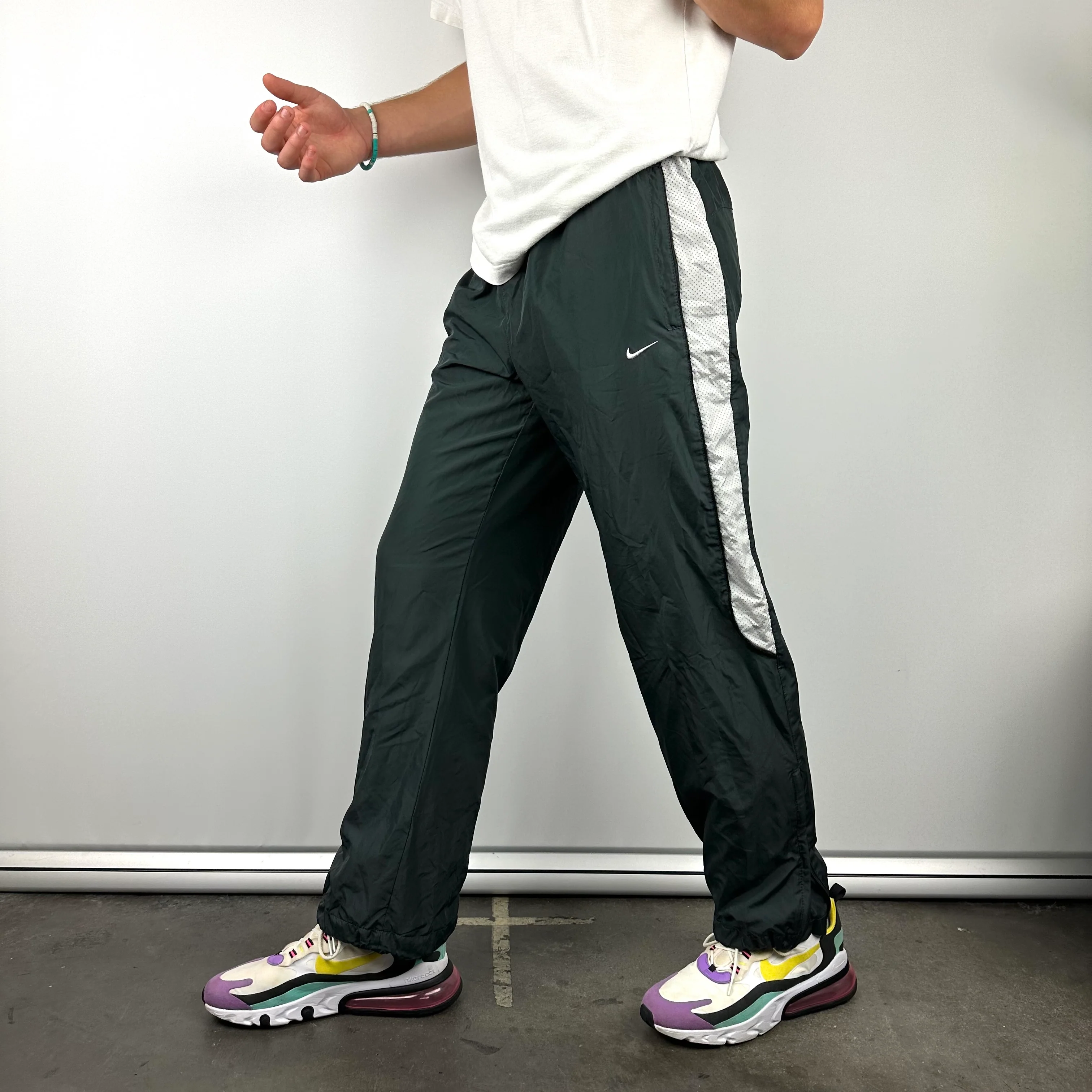 Nike Grey Embroidered Swoosh Track Pants (M) - Image 3