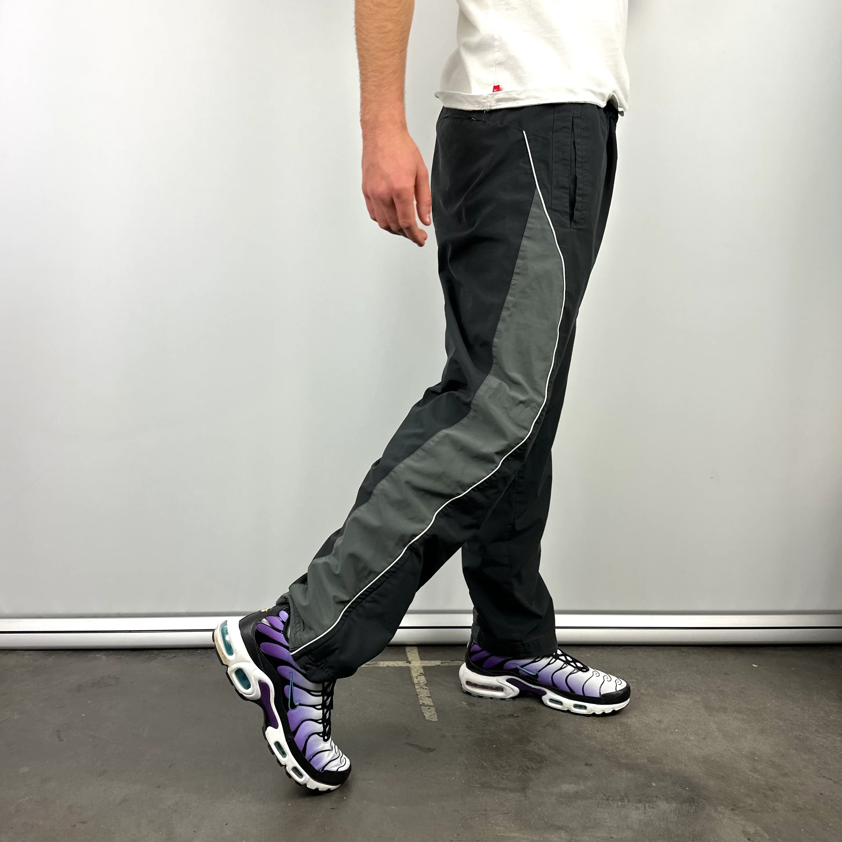 Nike Black Embroidered Swoosh Track Pants (M) - Image 2