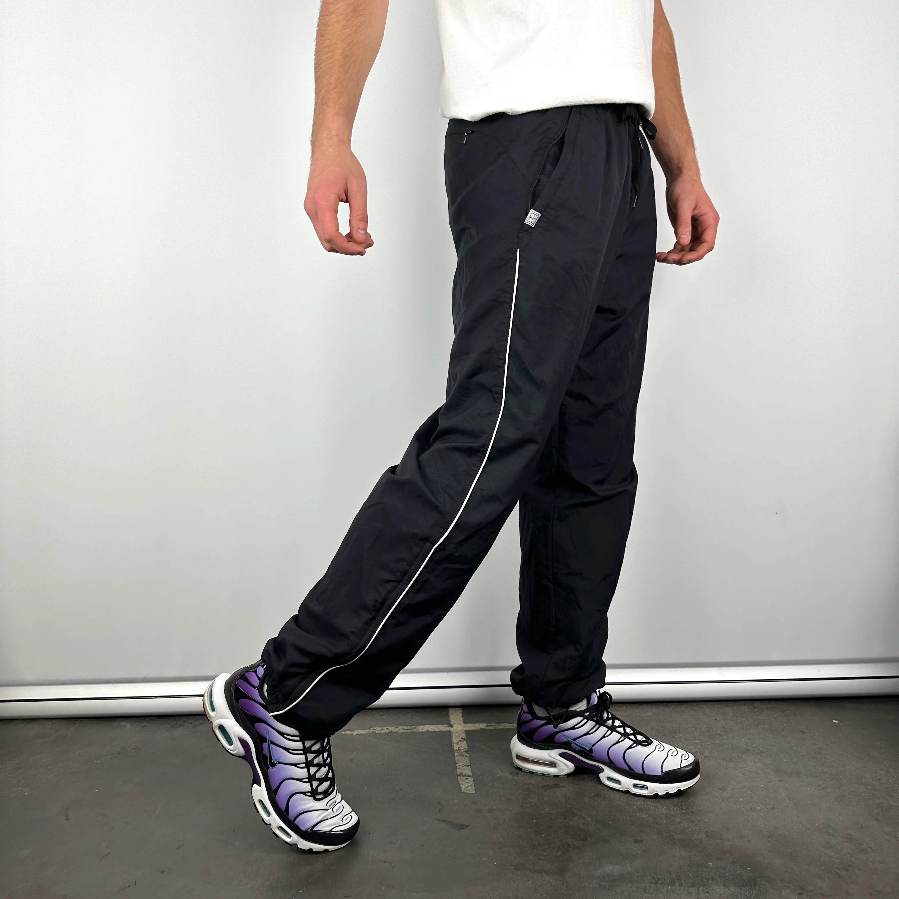 Nike Black Embroidered Swoosh Track Pants (L) - Image 4