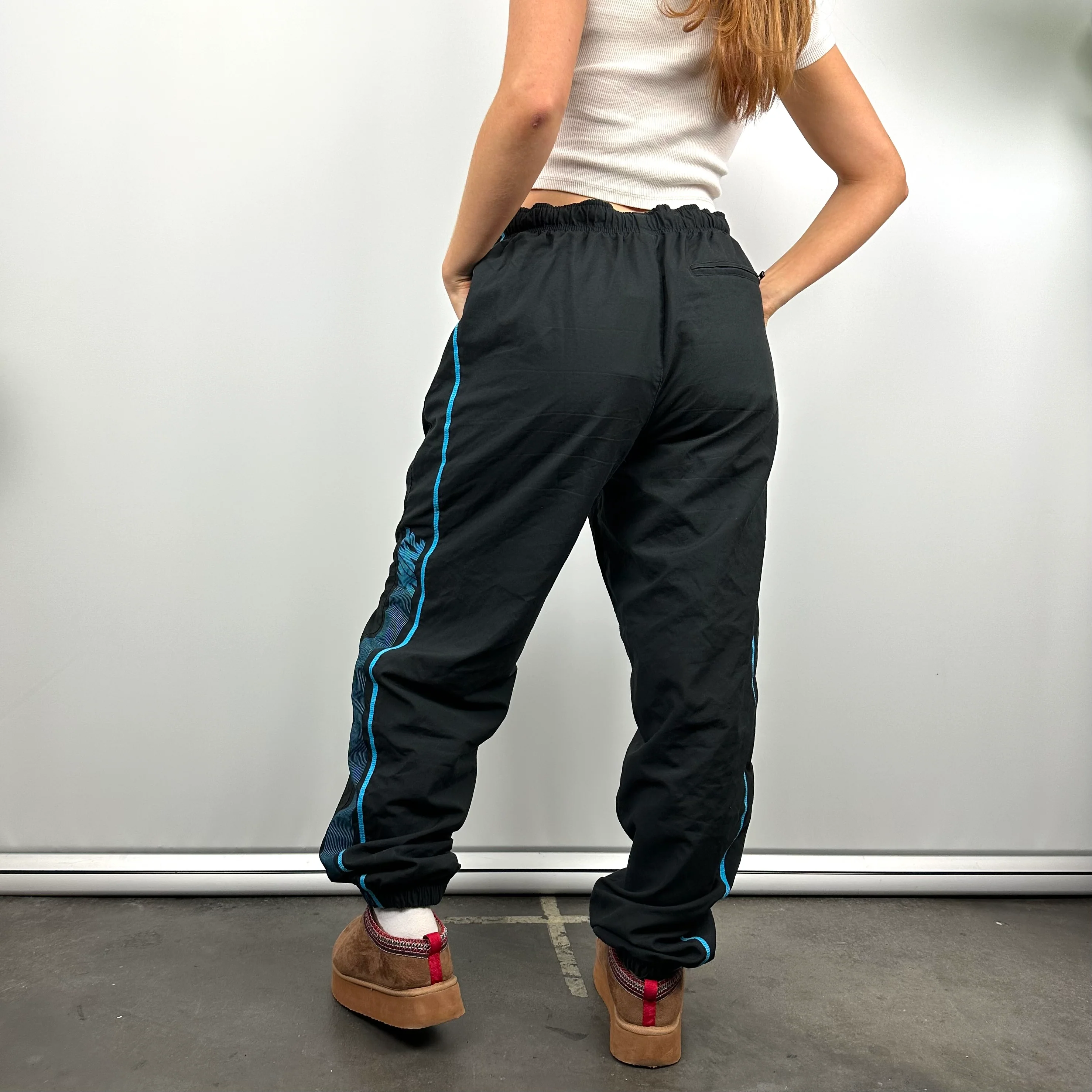 Nike Black Embroidered Swoosh Track Pants (L) - Image 3