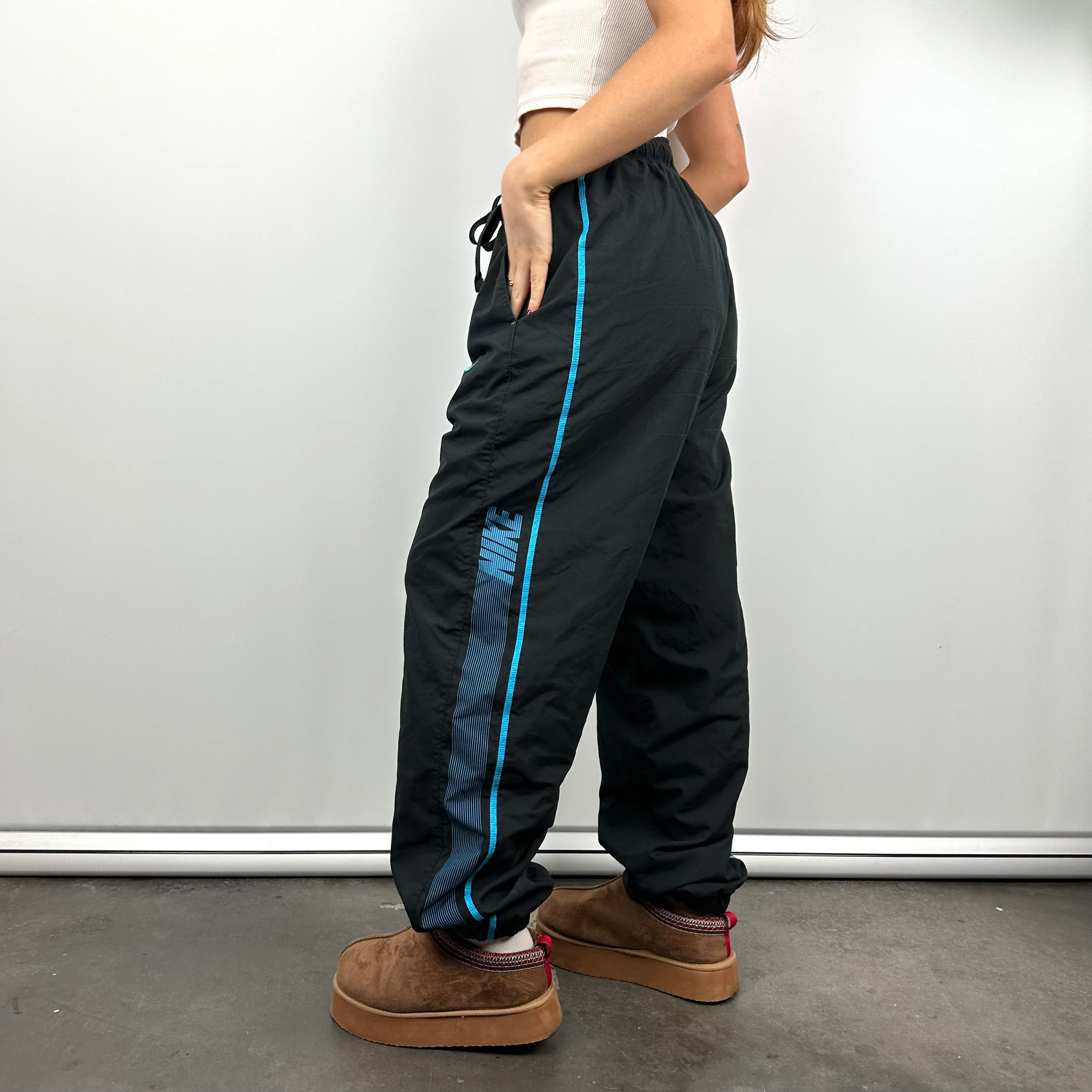 Nike Black Embroidered Swoosh Track Pants (L) - Image 5