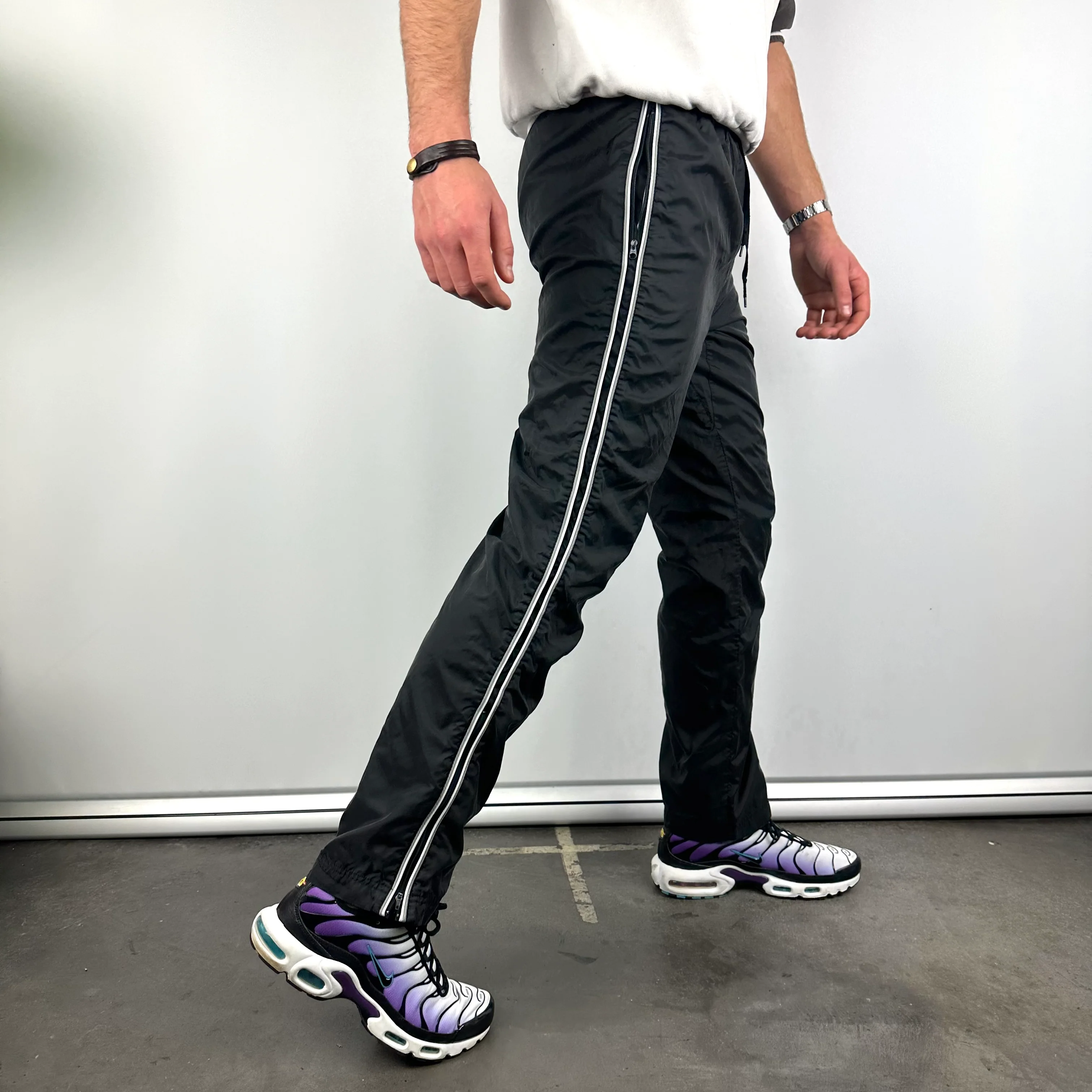 Nike Black Embroidered Swoosh Track Pants (M) - Image 2