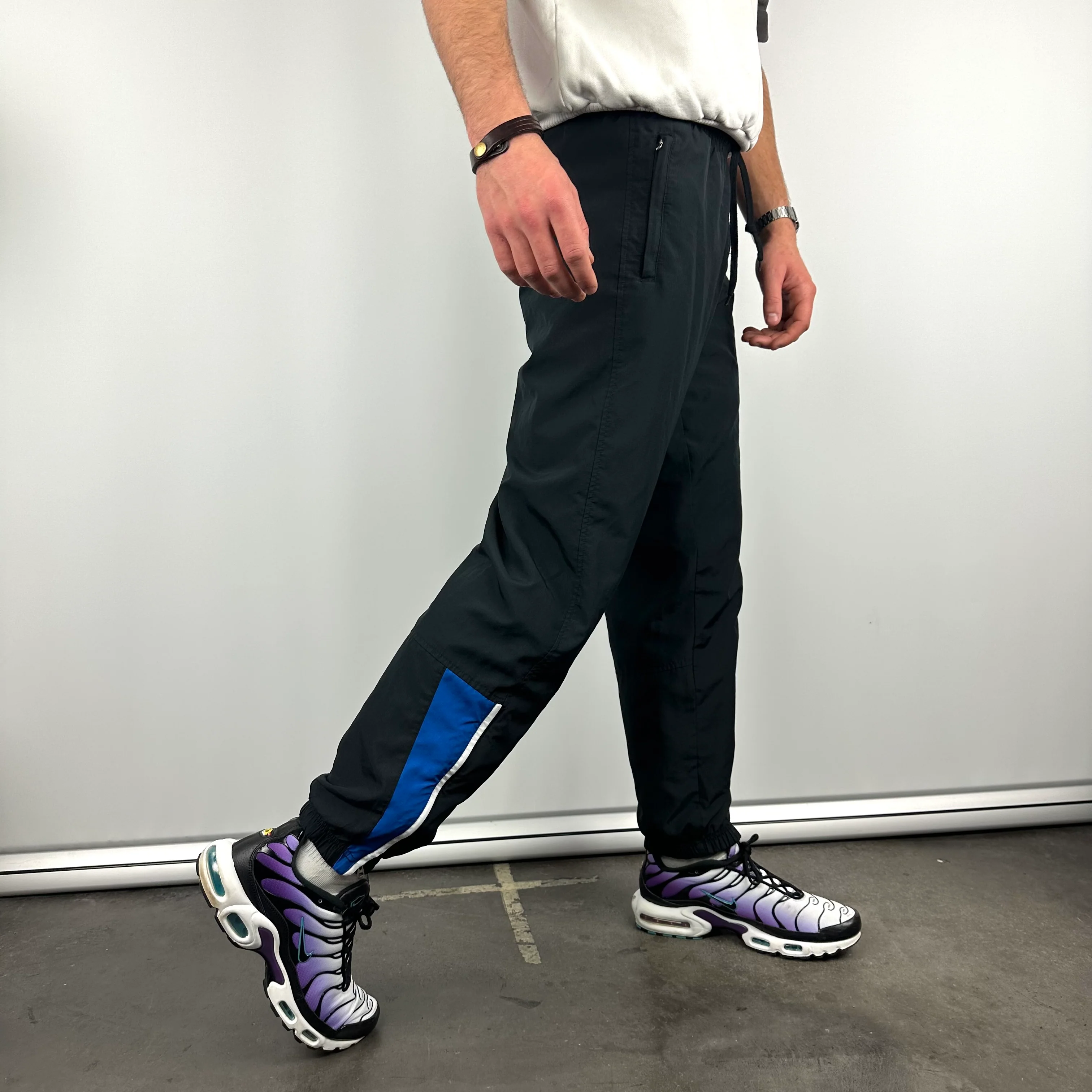 Nike Black Embroidered Swoosh Track Pants (M) - Image 5