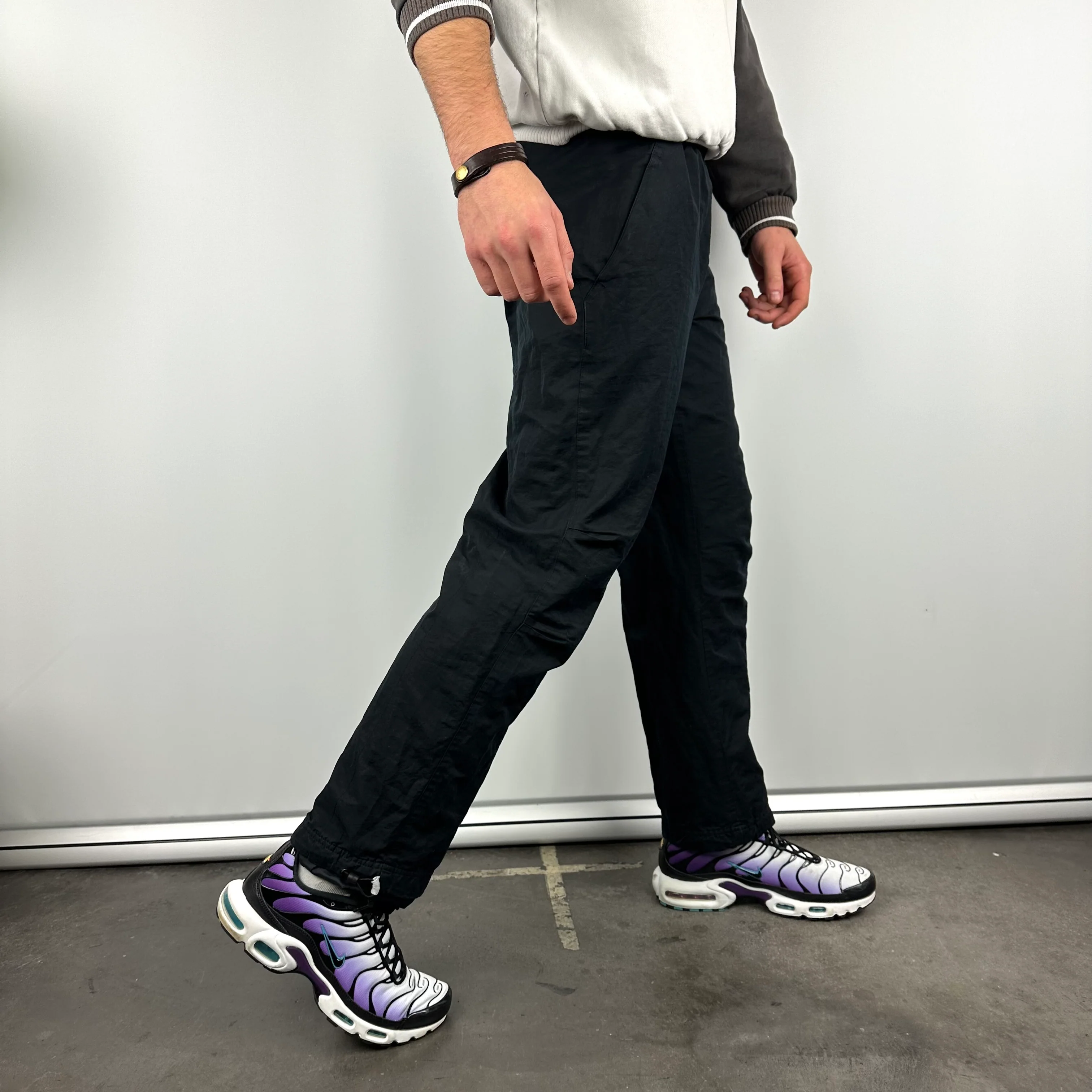 Nike Black Embroidered Swoosh Track Pants (M) - Image 5