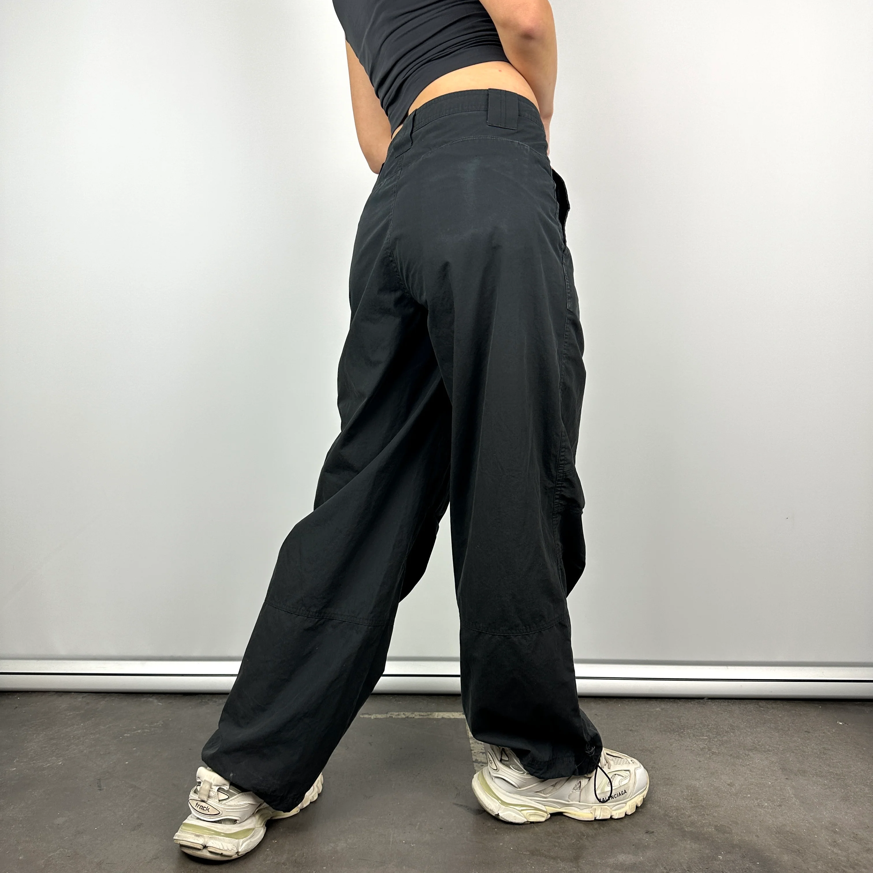 Nike Black Embroidered Swoosh Track Pants (M) - Image 3