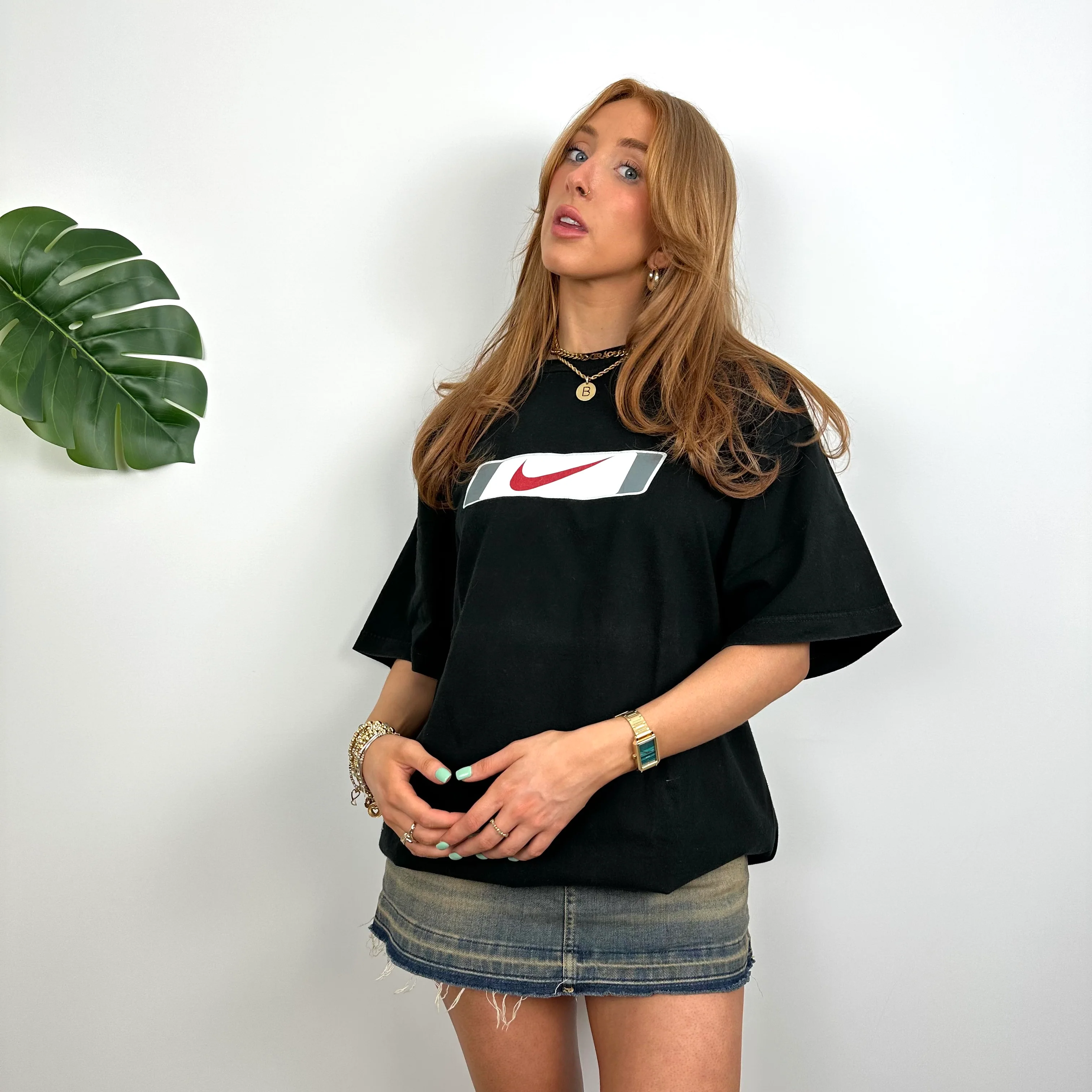 Nike Black Spell Out T Shirt (L) - Image 5