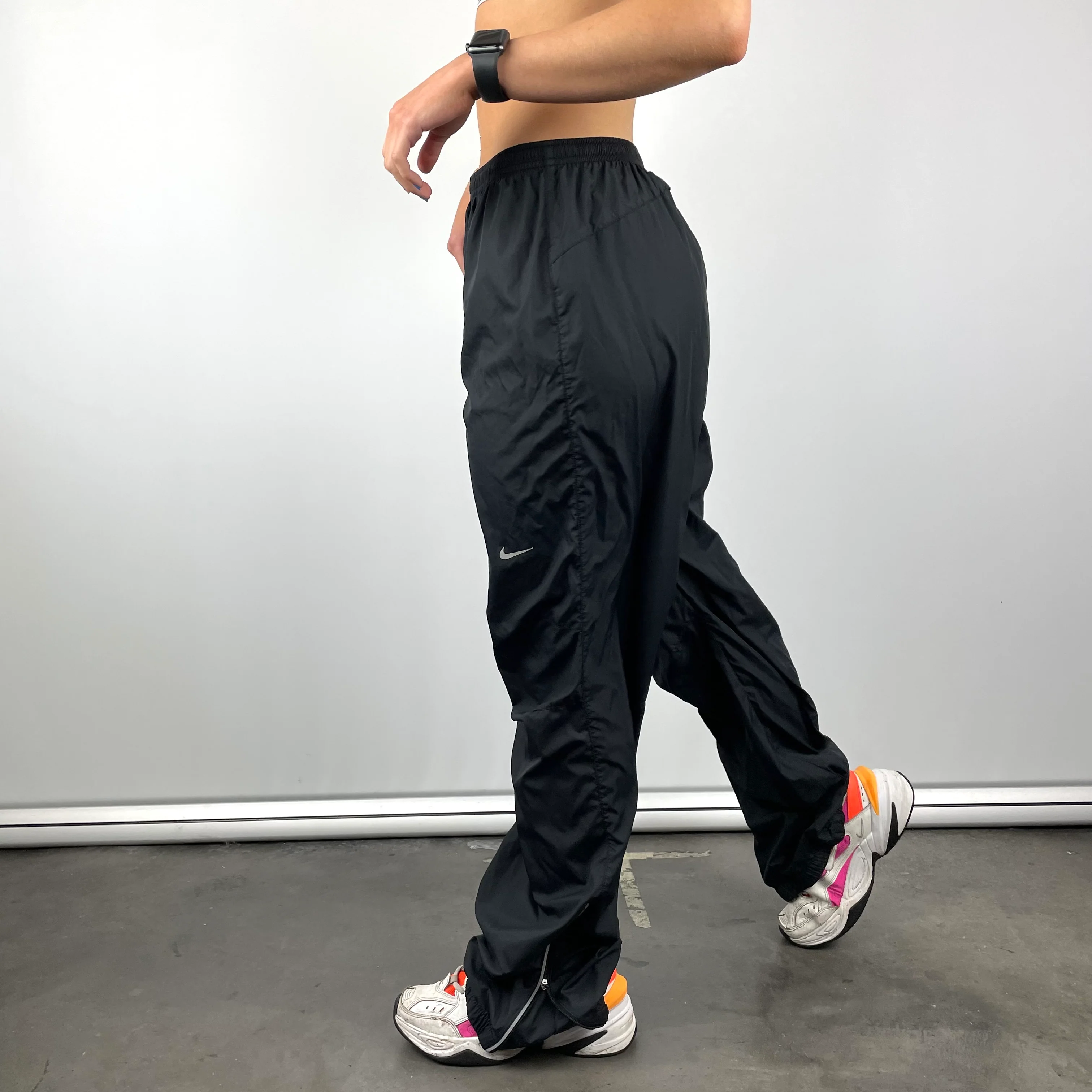 Nike Black Swoosh Track Pants (M) - Image 6
