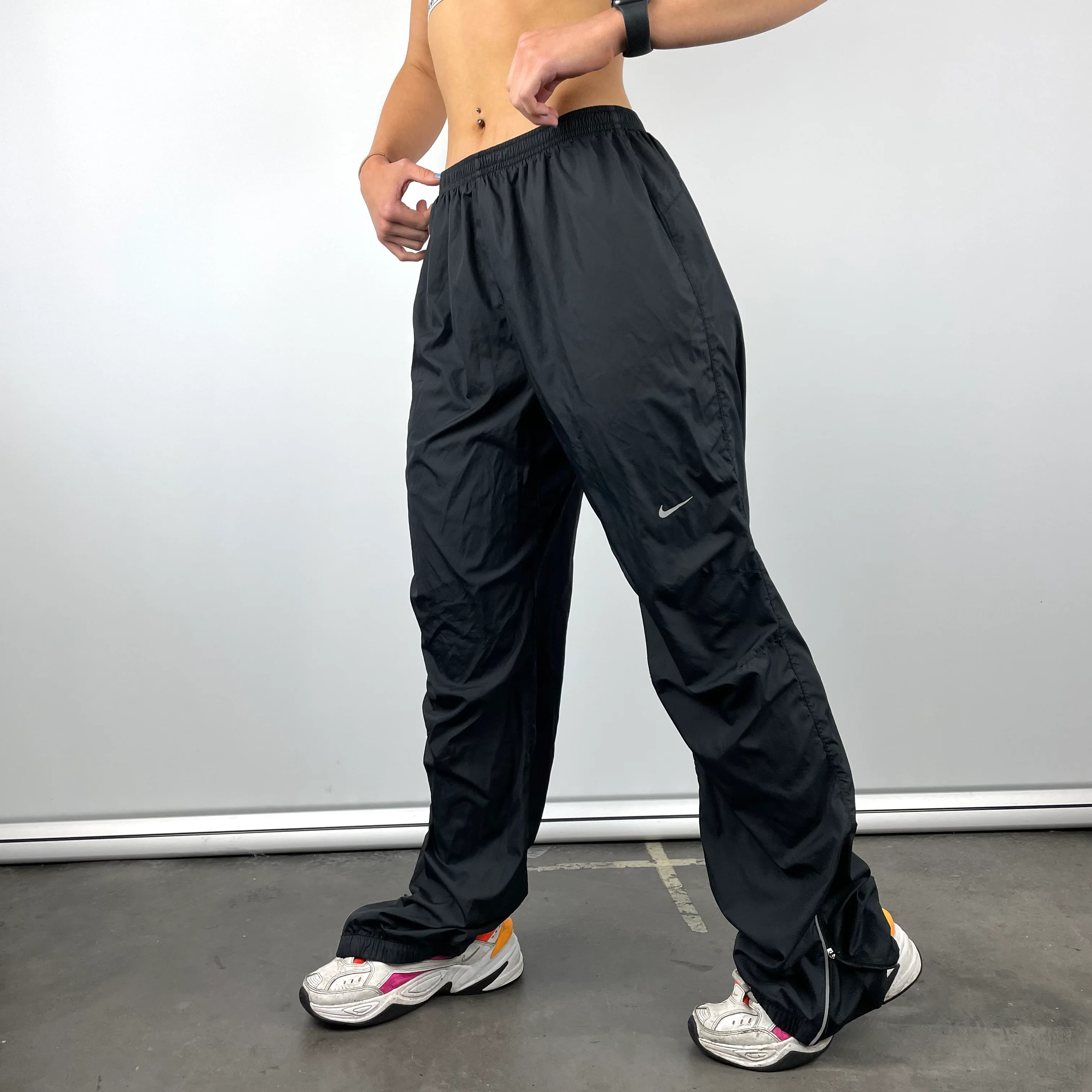 Nike Black Swoosh Track Pants (M) - Image 7