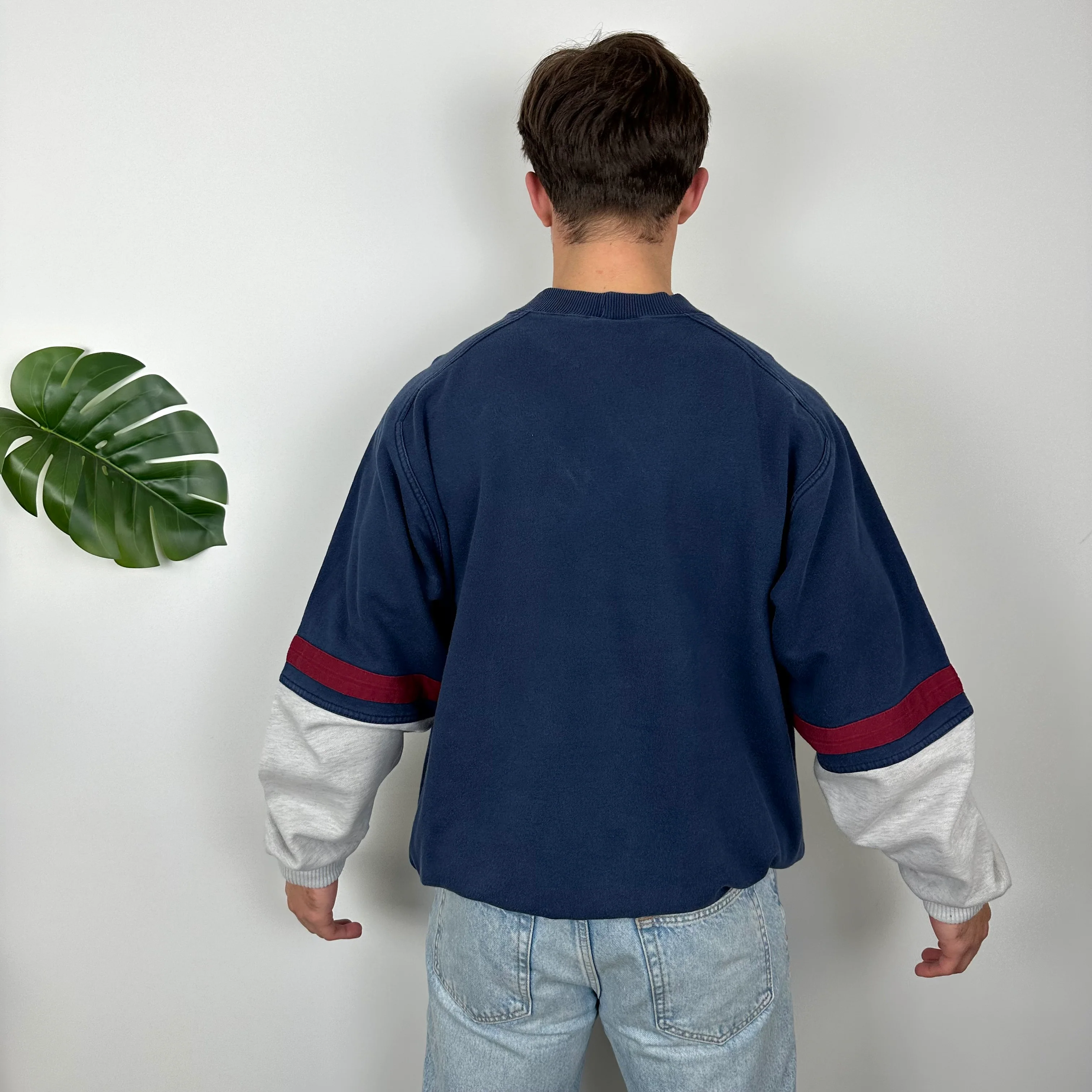Nike Blue Embroidered Spell Out Sweatshirt (L) - Image 5