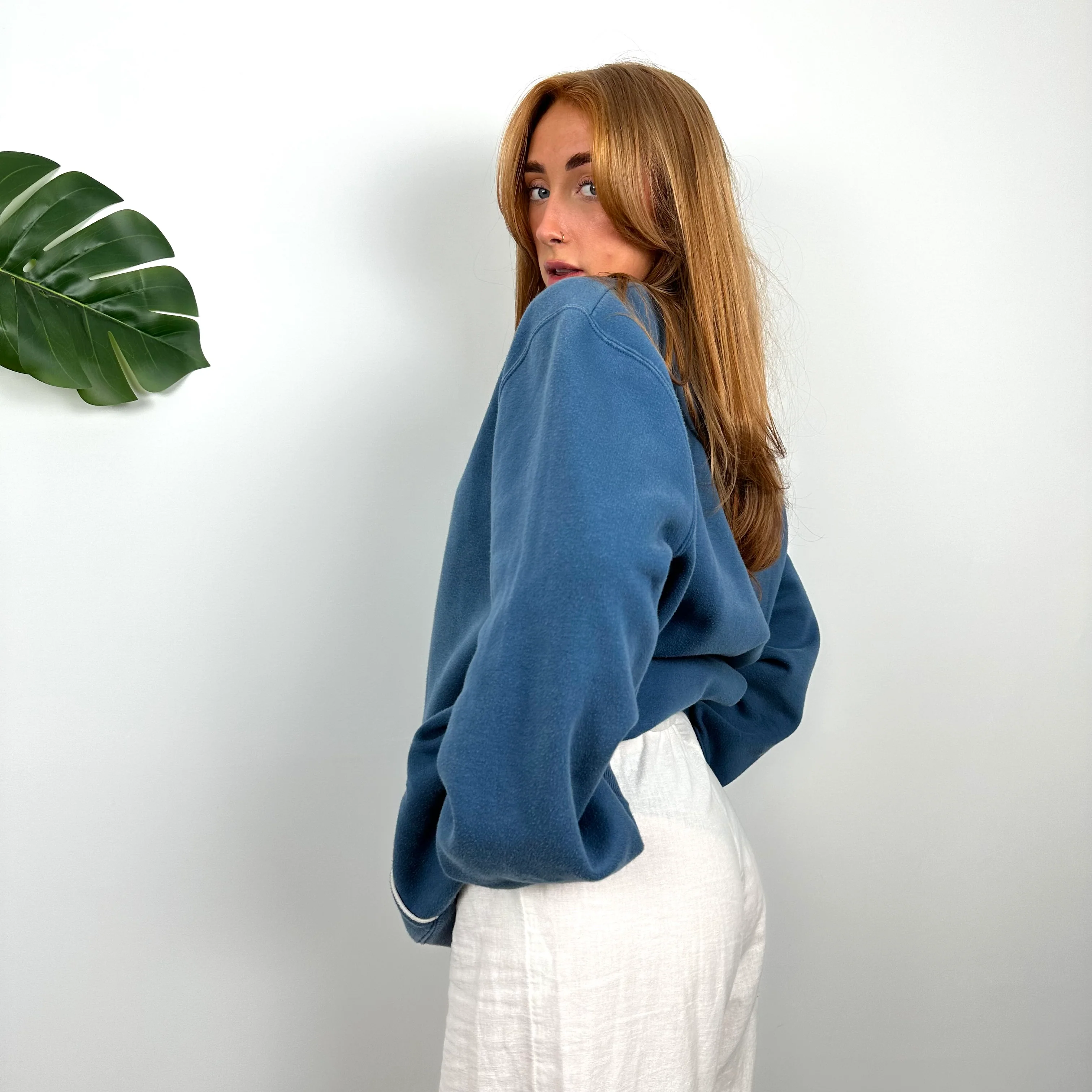 Nike Blue Embroidered Swoosh Sweatshirt (L) - Image 5