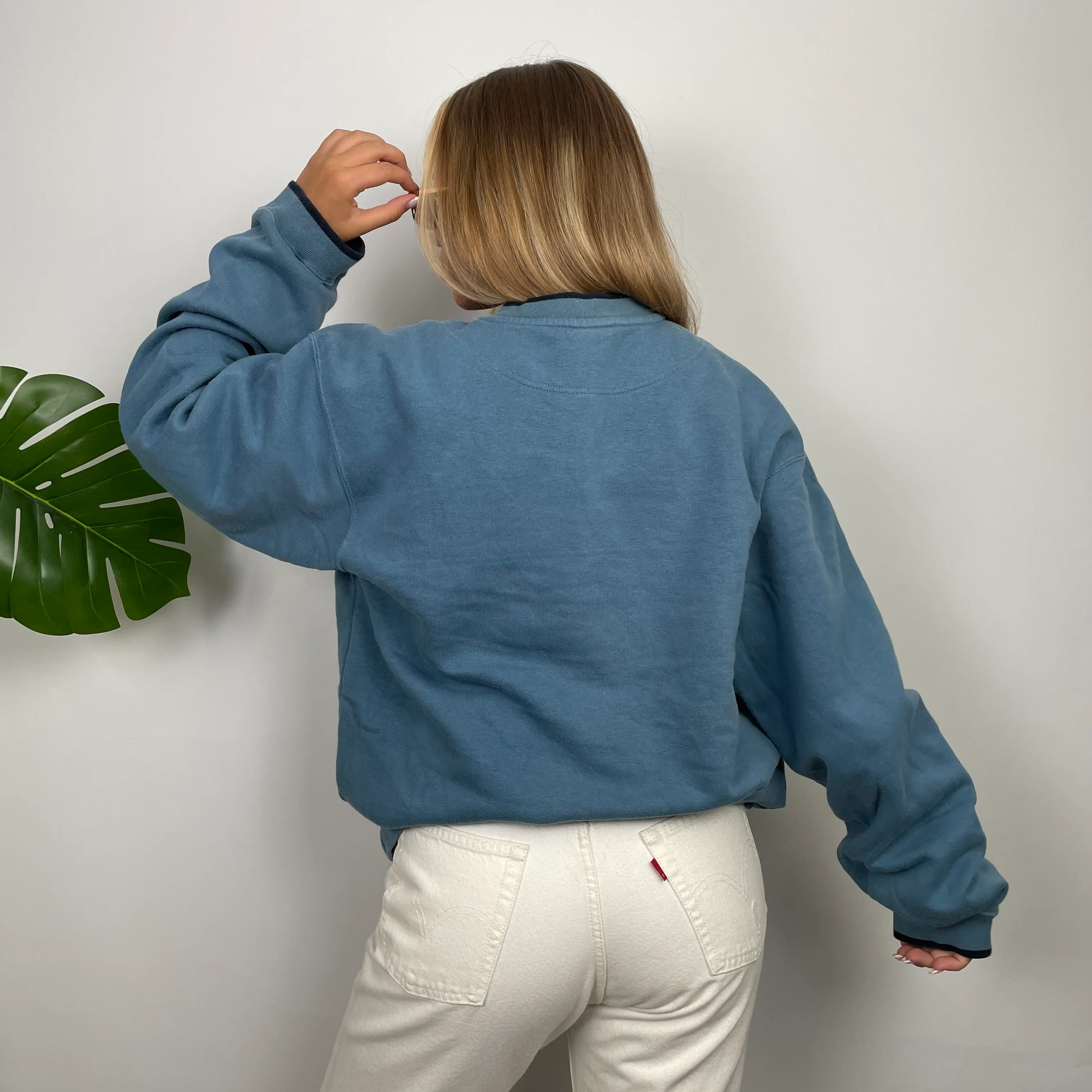 Nike Blue Embroidered Swoosh Sweatshirt (L) - Image 6