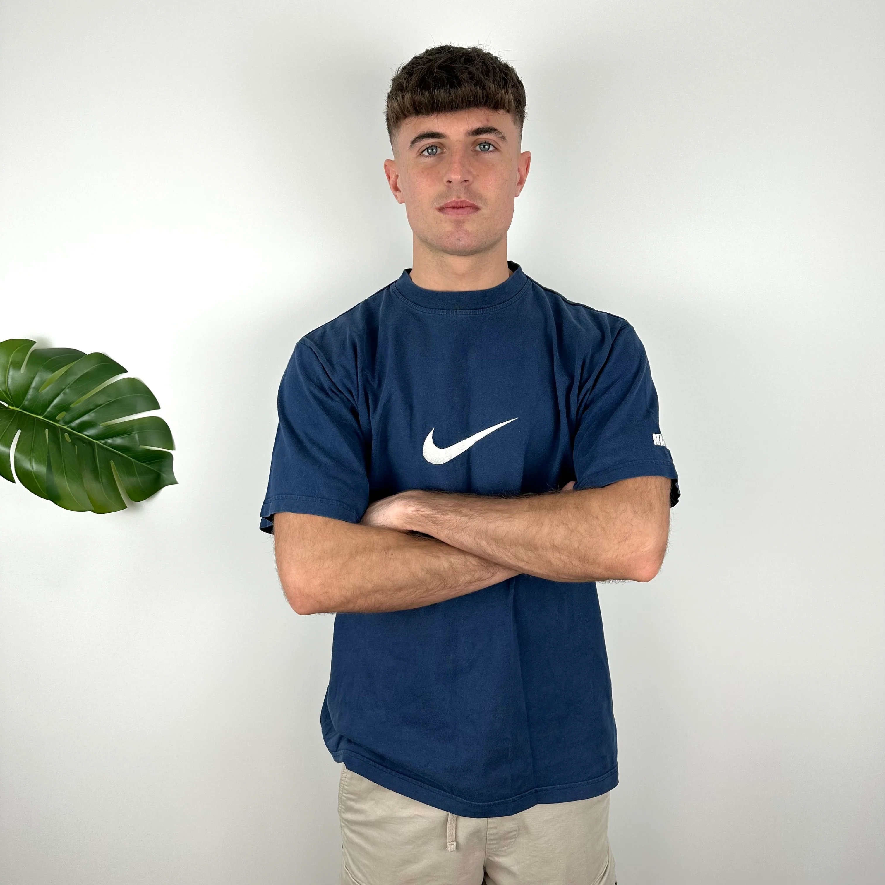 Nike Blue Embroidered Swoosh T Shirt (M) - Image 2